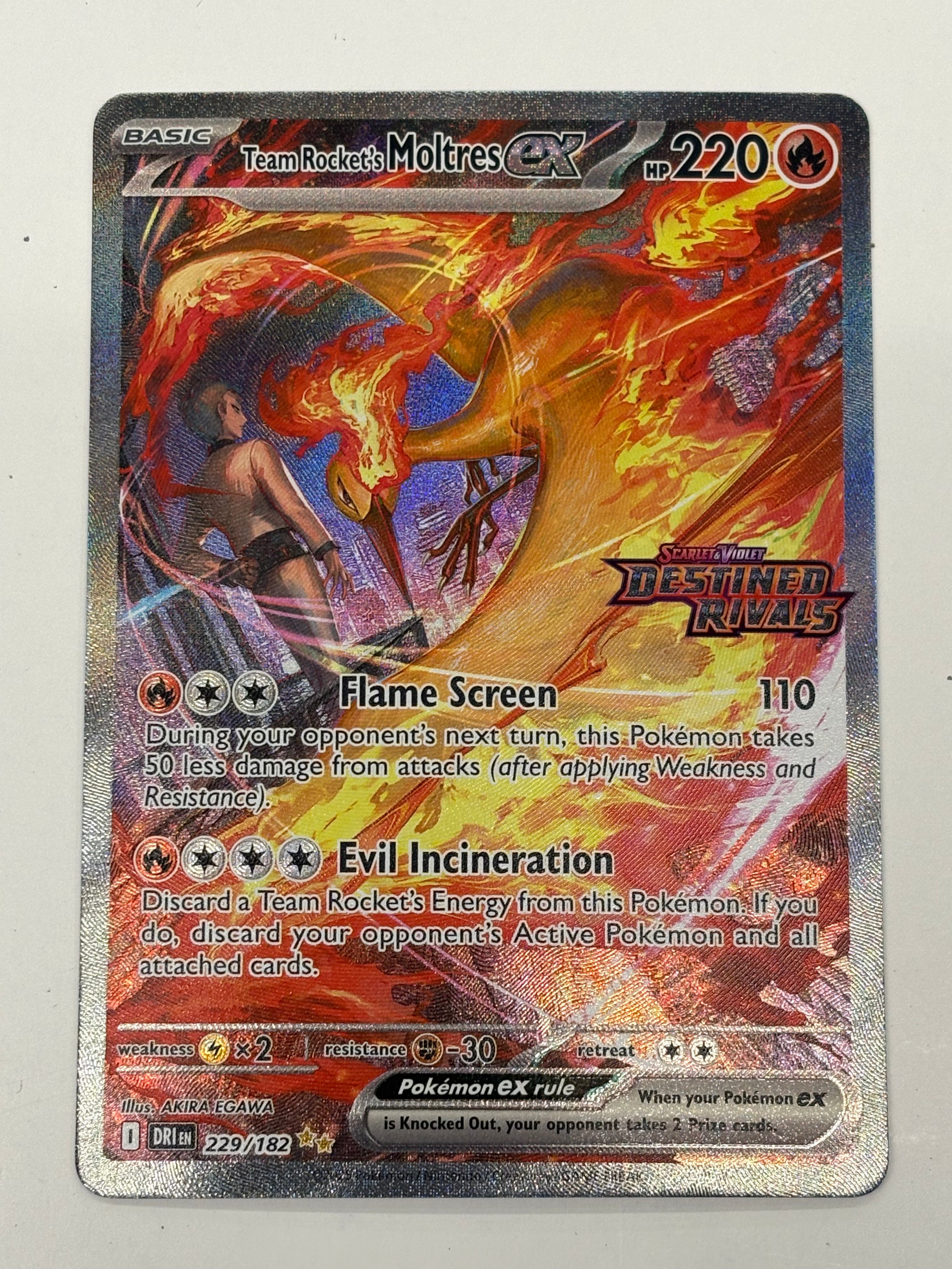 Pokémon TCG - Destined Rivals Team Rocket’s Moltres ex (Destined Rivals Stamped) 229/182 NM