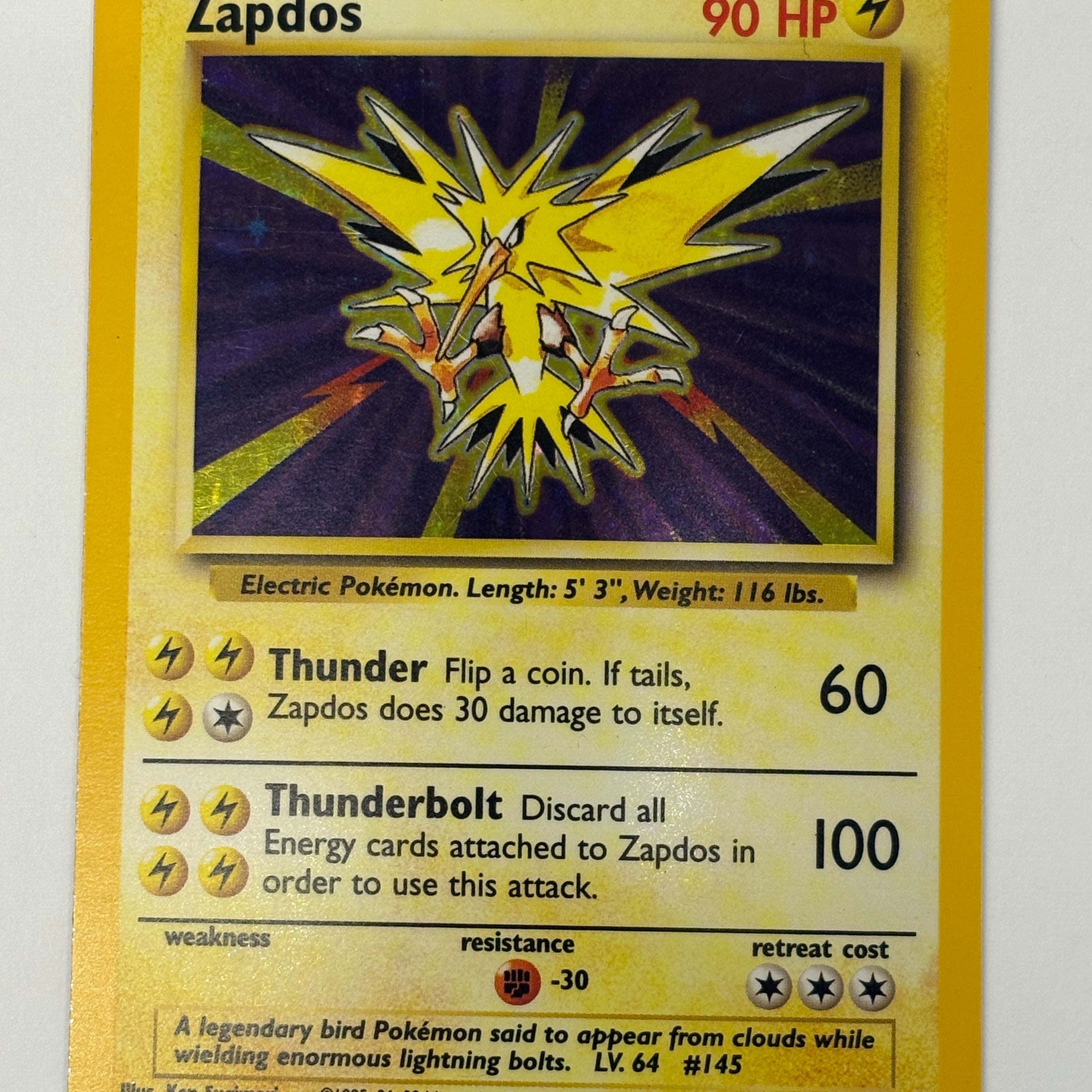 Pokémon TCG - Base Set Unlimited Zapdos Holo 16/102 LP