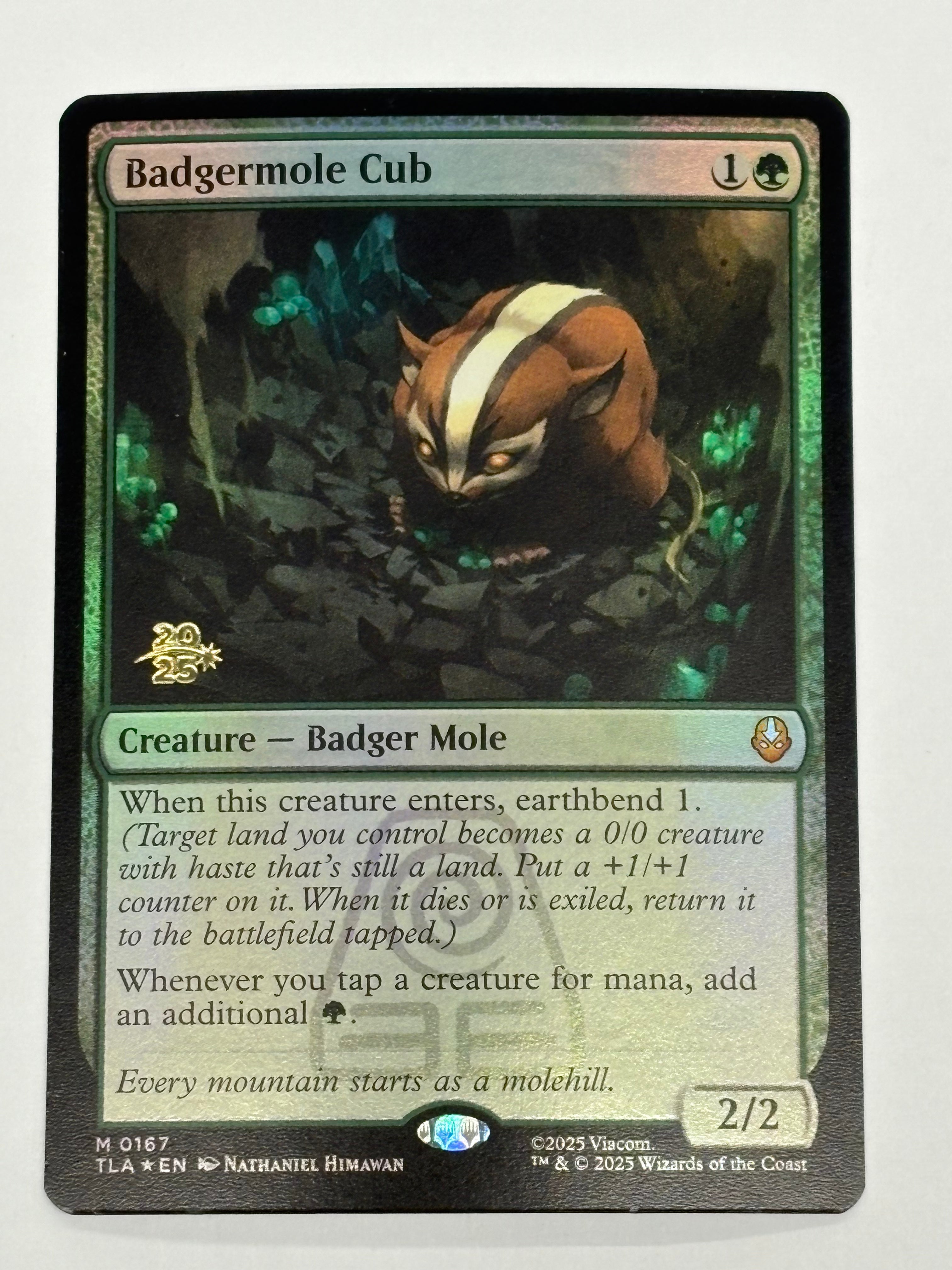 Magic The Gathering TCG - Avatar the Last Airbender Prerelease Cards Badgermole Cub 167 (Holo) NM