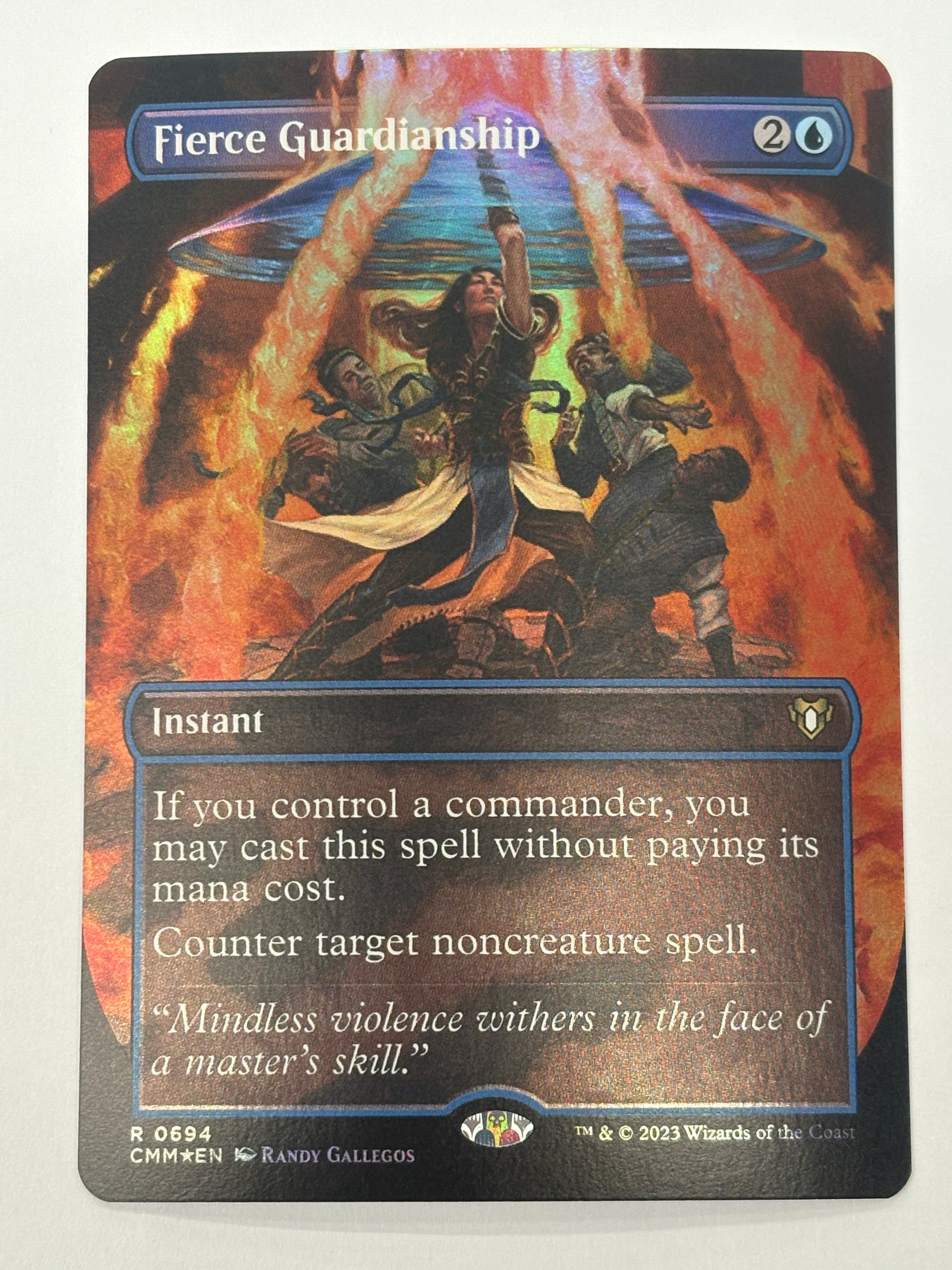 Magic the Gathering TCG - Commander Masters Fierce Guardianship (Borderless) 694 Foil NM