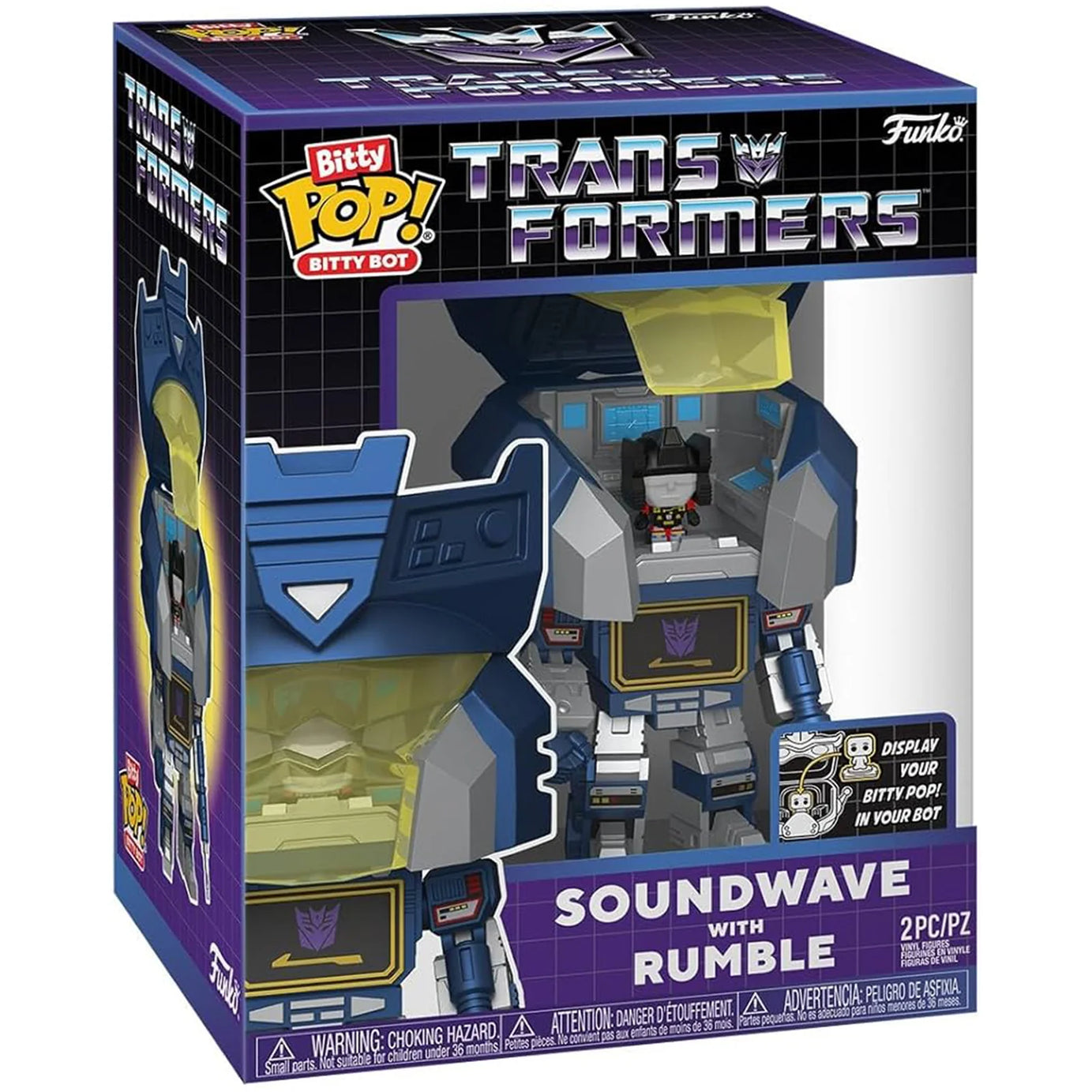 Funko Pop! Bitty Pop! Bitty Bot Transformers Soundwave With Rumble Pop Figure