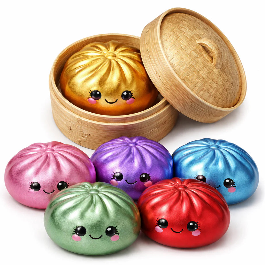 Mystery Dumplings Rainbow/Metallic/Mood Dumplings Super Squishy Surprise Sensory Toy!
