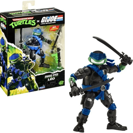 Hasbro Playmates Toys Teenage Mutant Ninja Turtles x G.I Joe Snake Eyes x Leo Action Figure