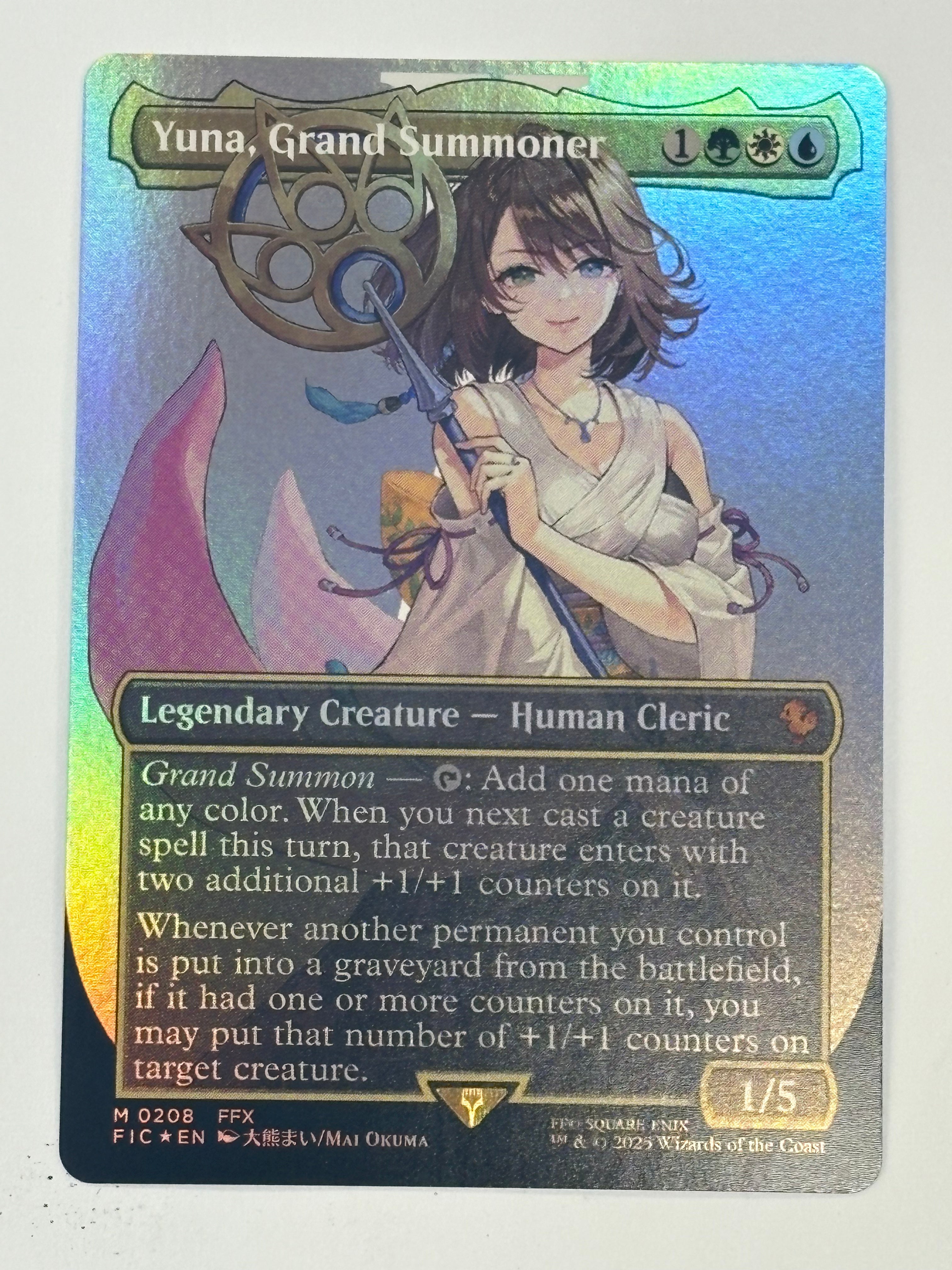 Magic The Gathering TCG - Final Fantasy Yuna, Grand Summoner (Borderless) 208 Foil NM