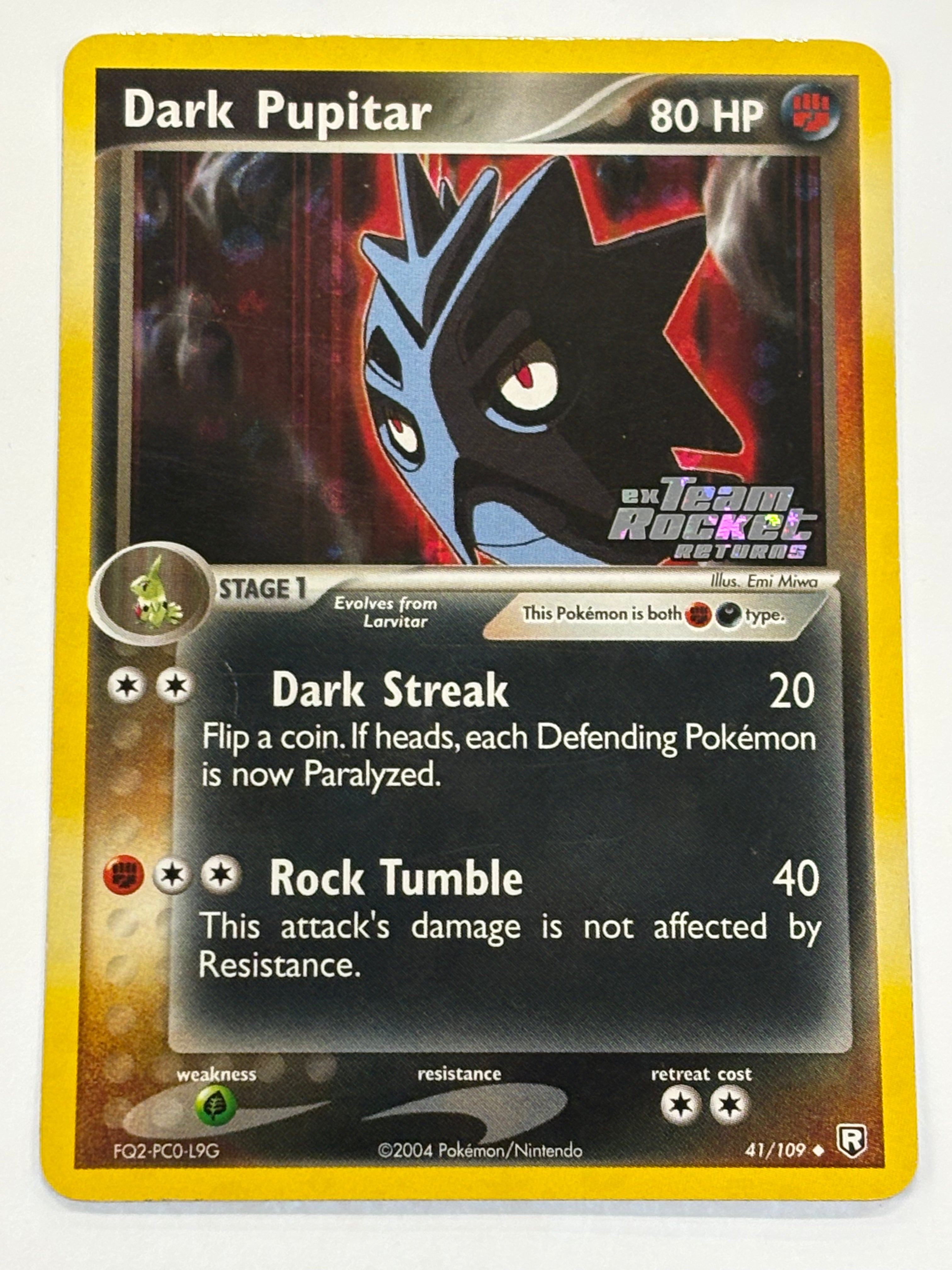 Pokémon TCG - EX Team Rocket Returns Dark Pupitar 41/109 ( ex Team Rocket Returns Stamped) NM (Copy)