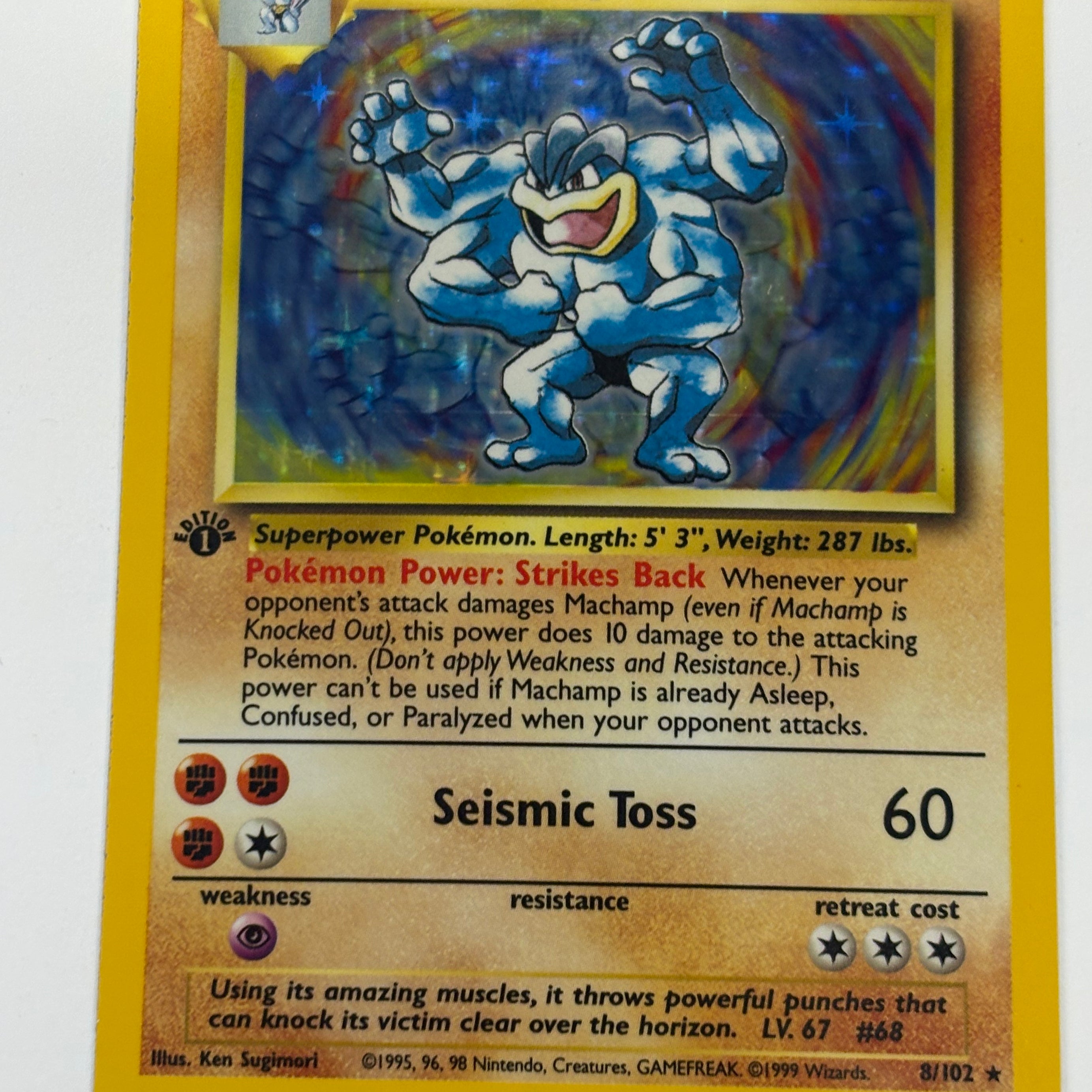 Pokémon TCG - Base Set 1st Edition Machamp 8/102 (Holo) NM