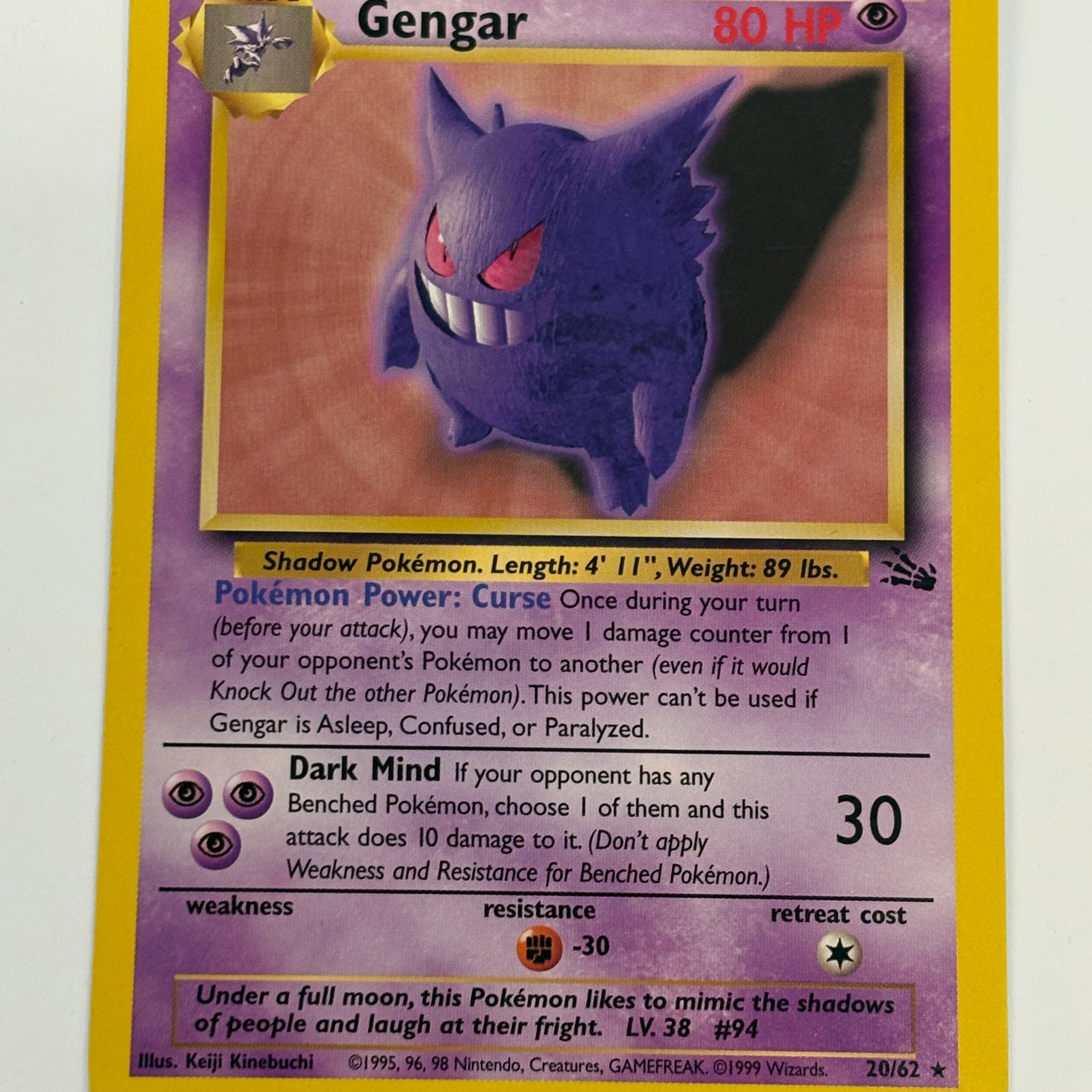 Pokémon TCG - Fossil Unlimited Gengar 5/62 LP