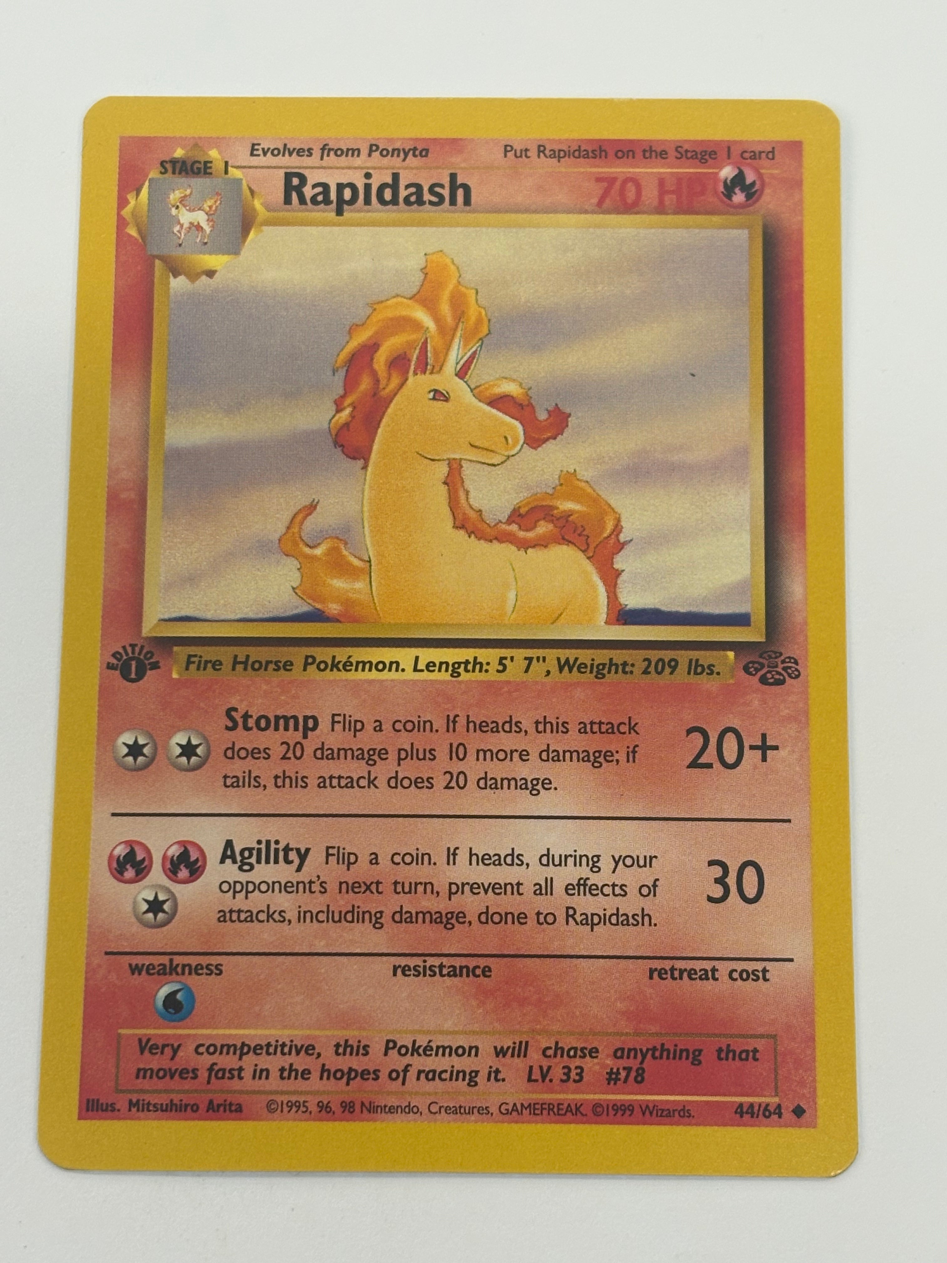 Pokémon TCG - Jungle 1st Edition Rapidash 44/64 NM