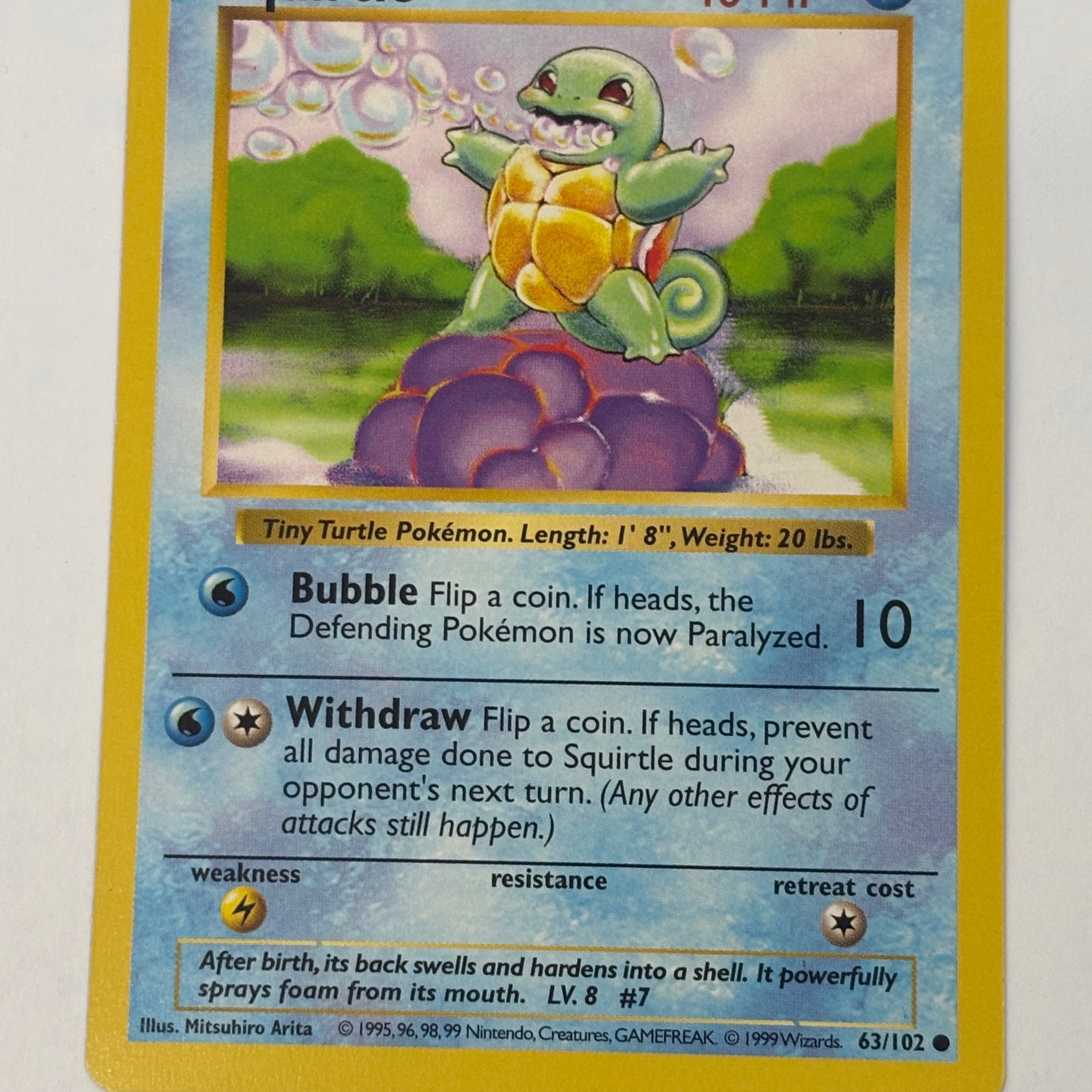Pokémon TCG - Base Set Unlimited Shadowless Squirtle 63/102 NM