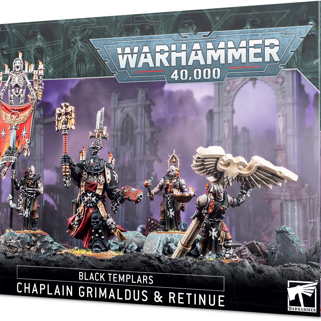 Warhammer 40K Black Templars Chaplain Grimaldus And Retinue 4 Citadel Miniatures/Figurines