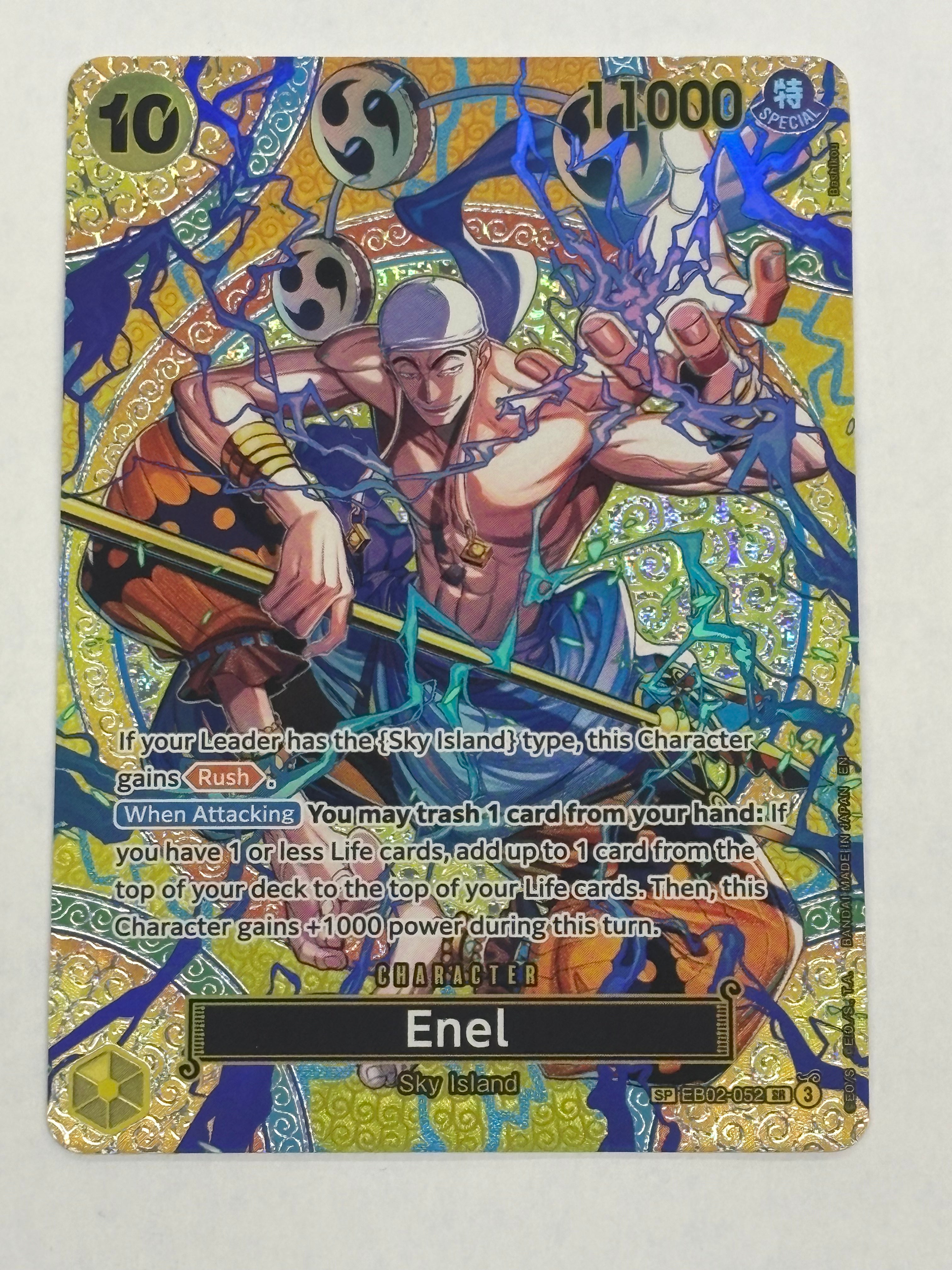 One Piece TCG - Adventure on Kami's Island OP15-EB04 Enel SP EB02-052 NM