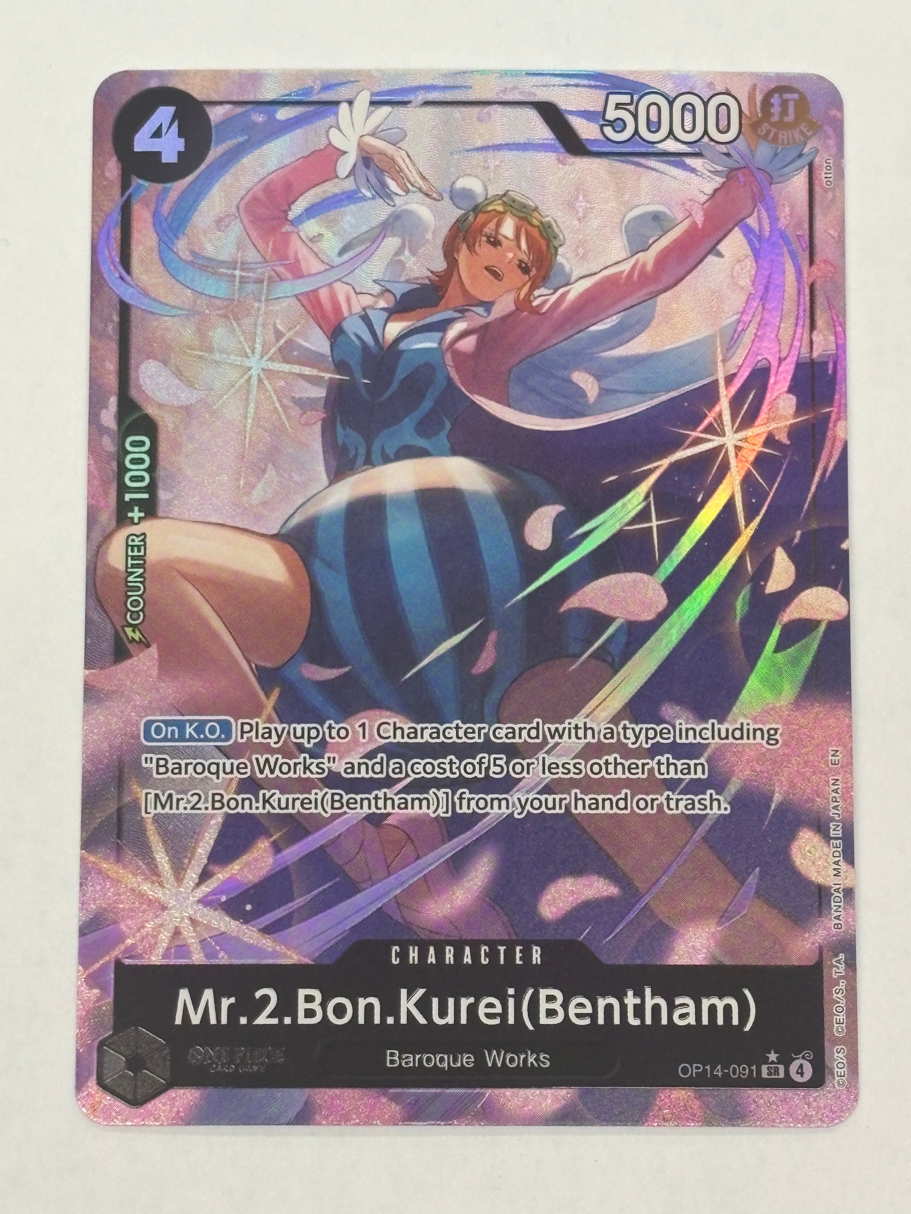 One Piece TCG - The Azure Sea’s Seven OP14-EB04 Mr. 2.Bon.Kurei (Bentham) (Alternate Art) OP14-091 NM