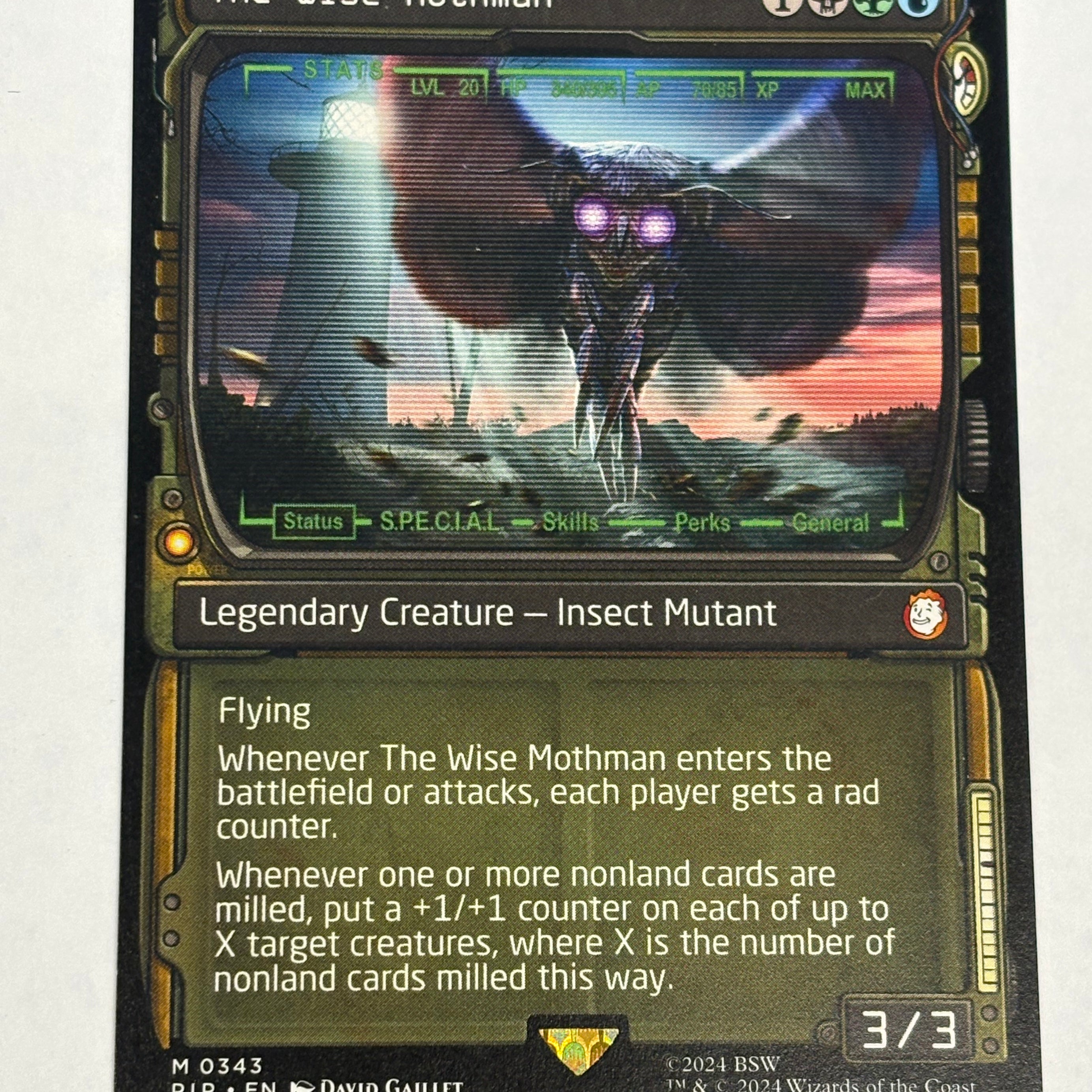 Magic The Gathering TCG - Universes Beyond Fallout The Wise Mothman (Showcase) 343 NM