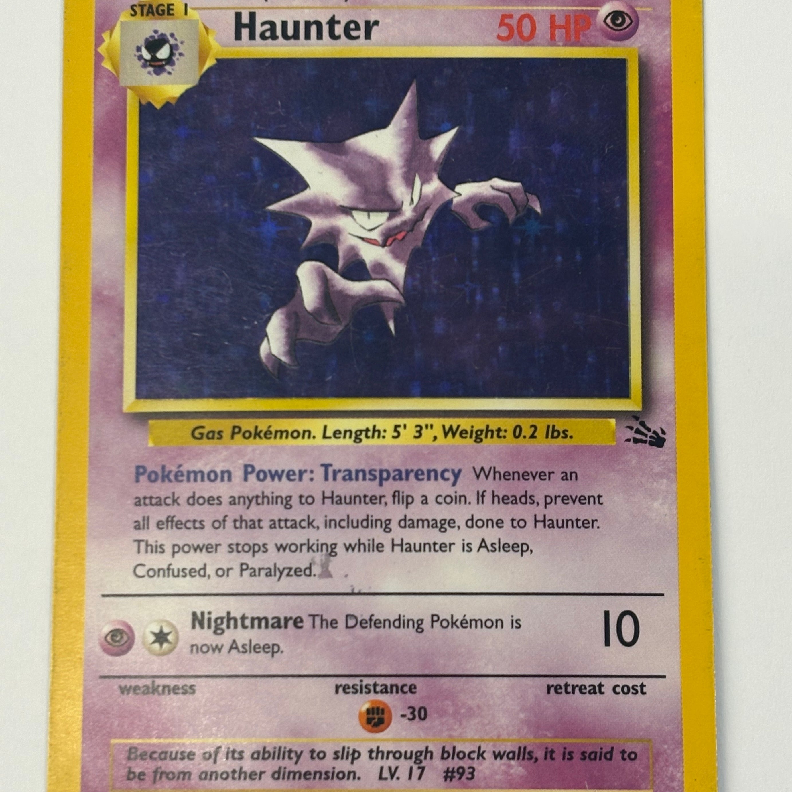 Pokémon TCG - Fossil Unlimited Haunter Holo 6/62 HP