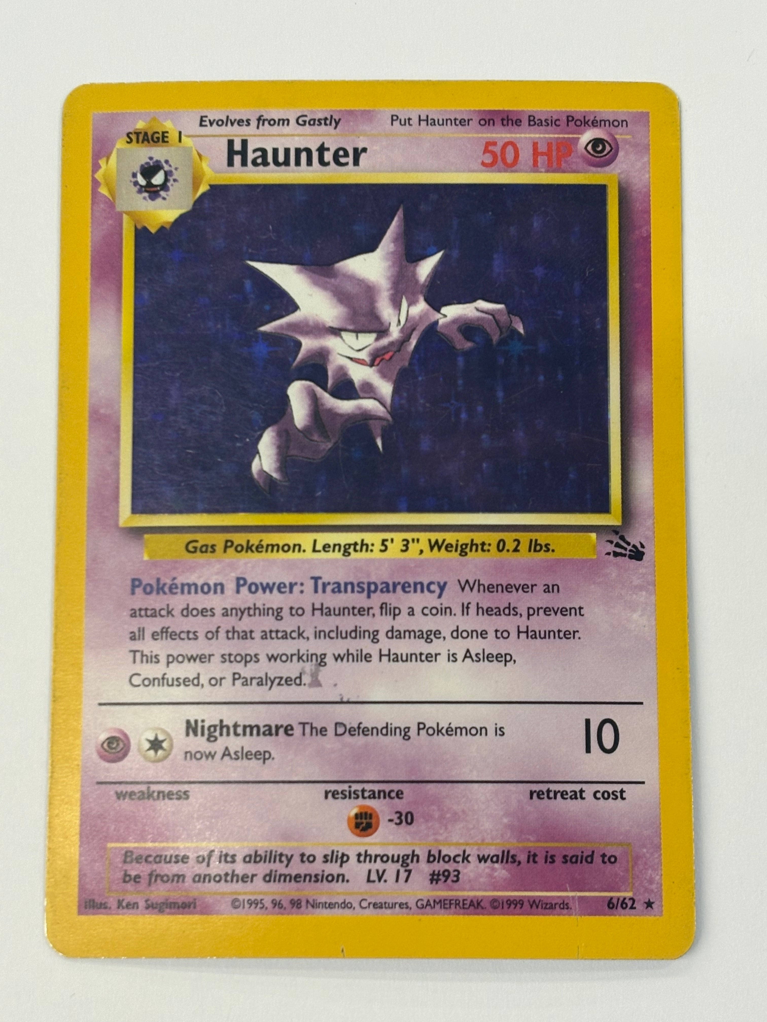 Pokémon TCG - Fossil Unlimited Haunter Holo 6/62 HP