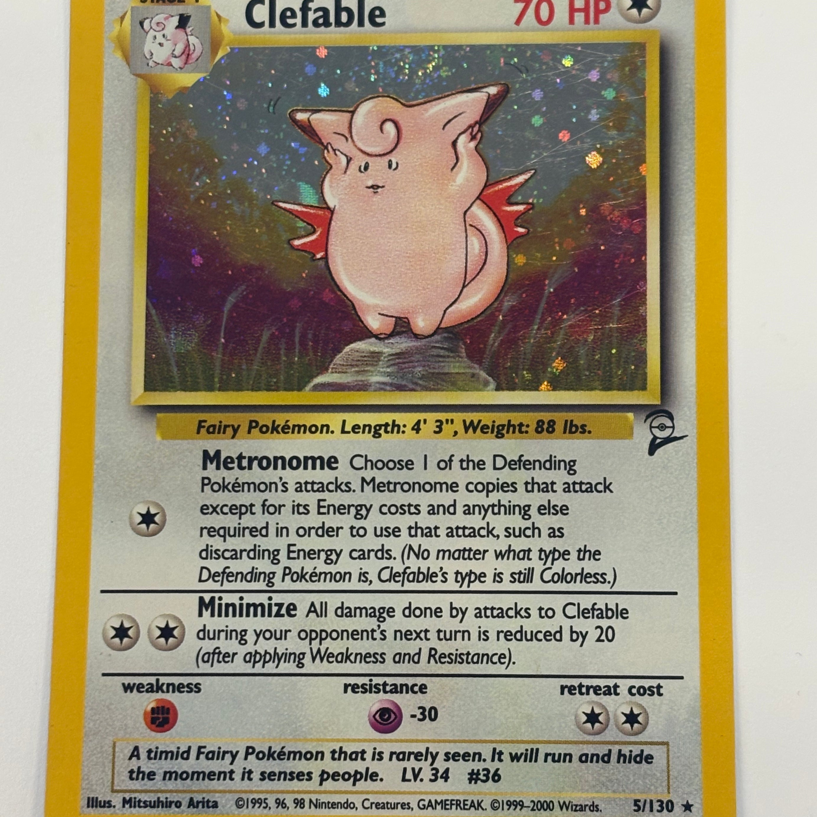 Pokémon TCG - Base Set 2 Clefable Holo 5/130 LP