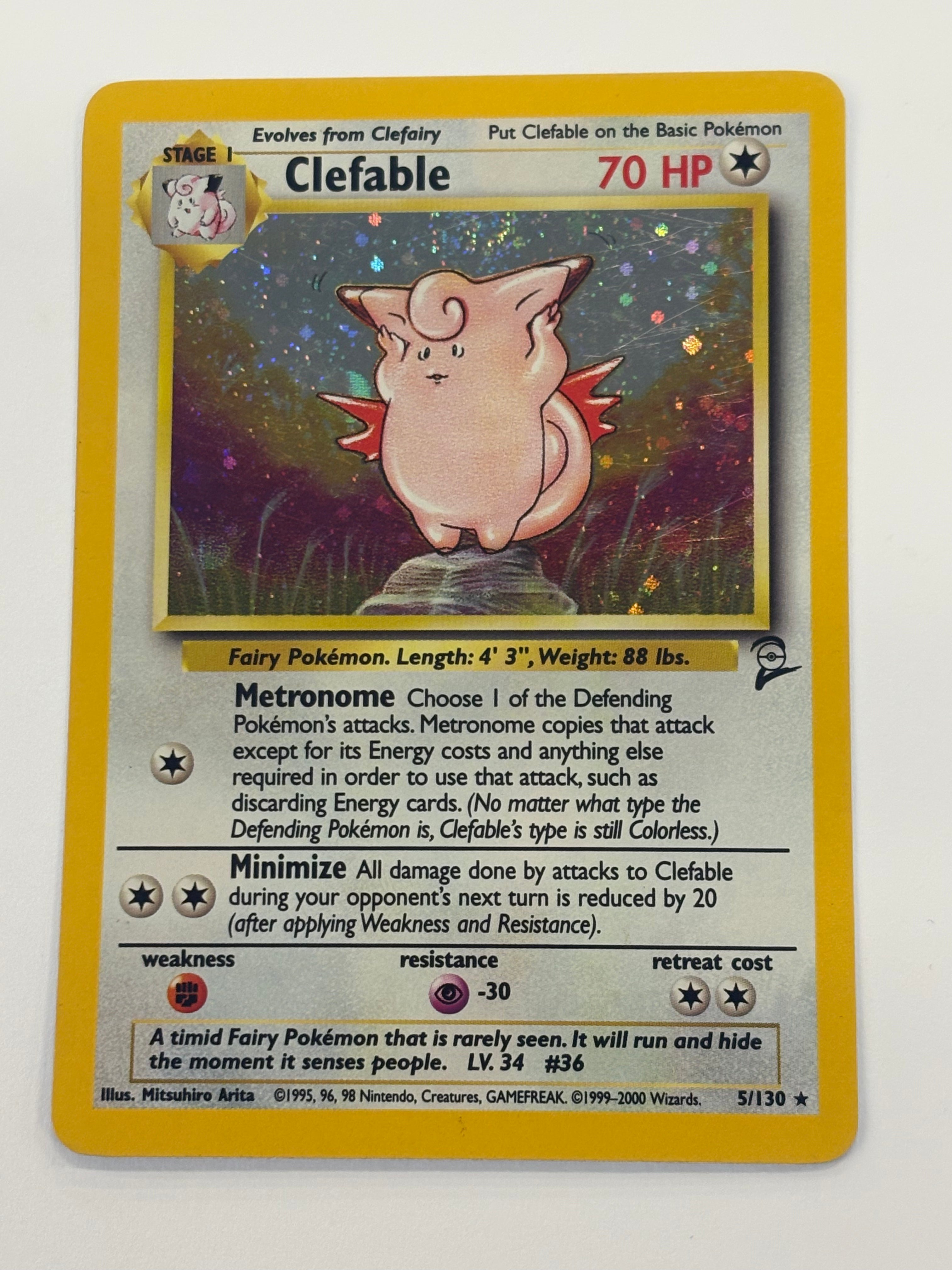 Pokémon TCG - Base Set 2 Clefable Holo 5/130 LP