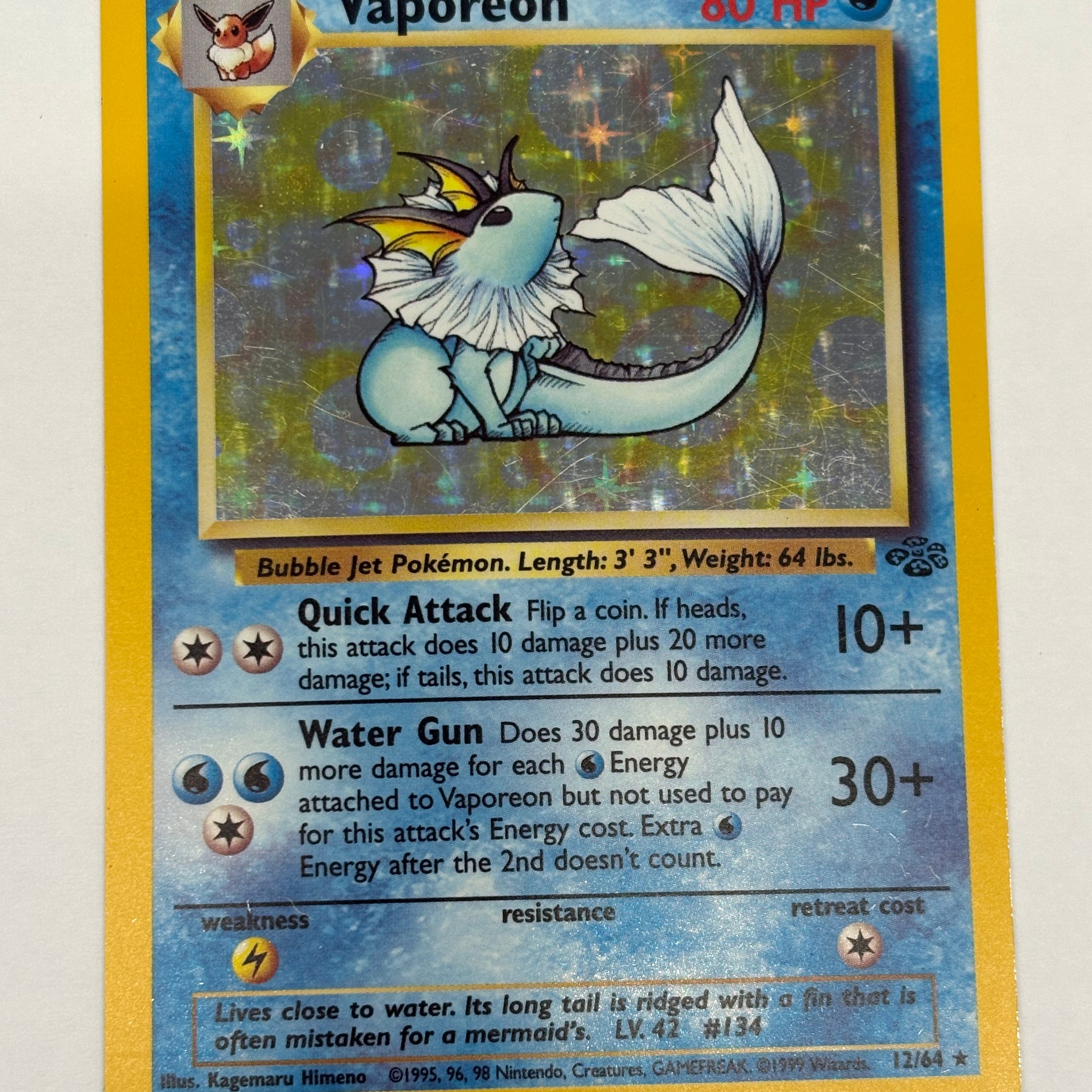 Pokémon TCG - Jungle Unlimited Vaporeon Holo 12/64 MP
