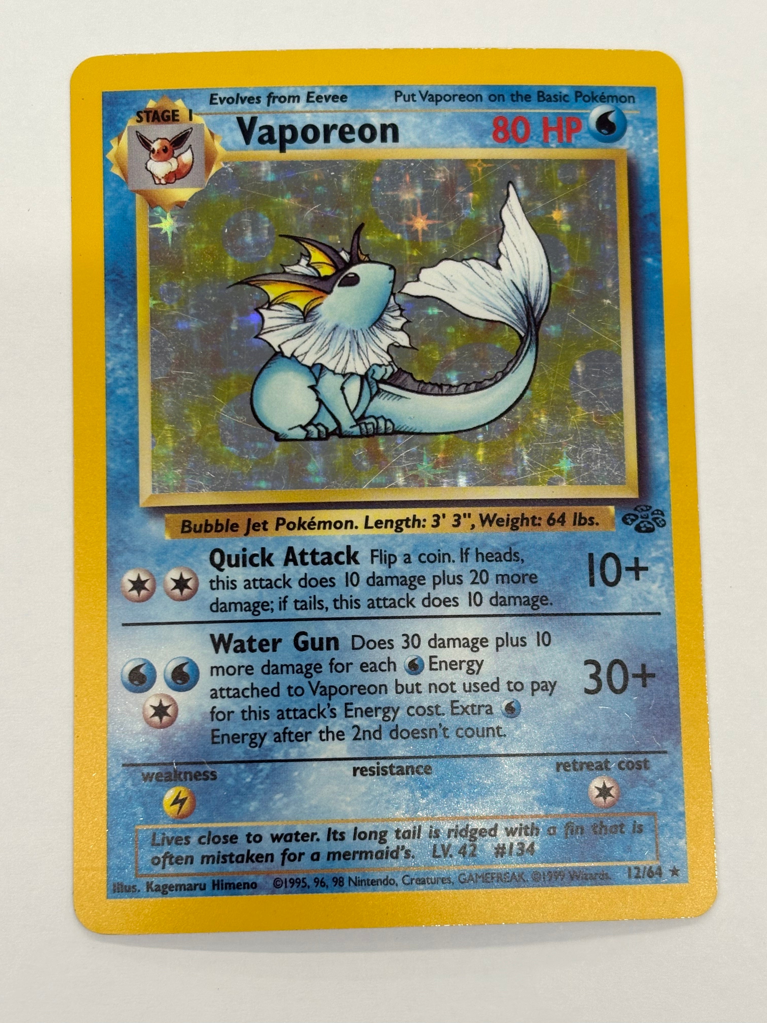 Pokémon TCG - Jungle Unlimited Vaporeon Holo 12/64 MP