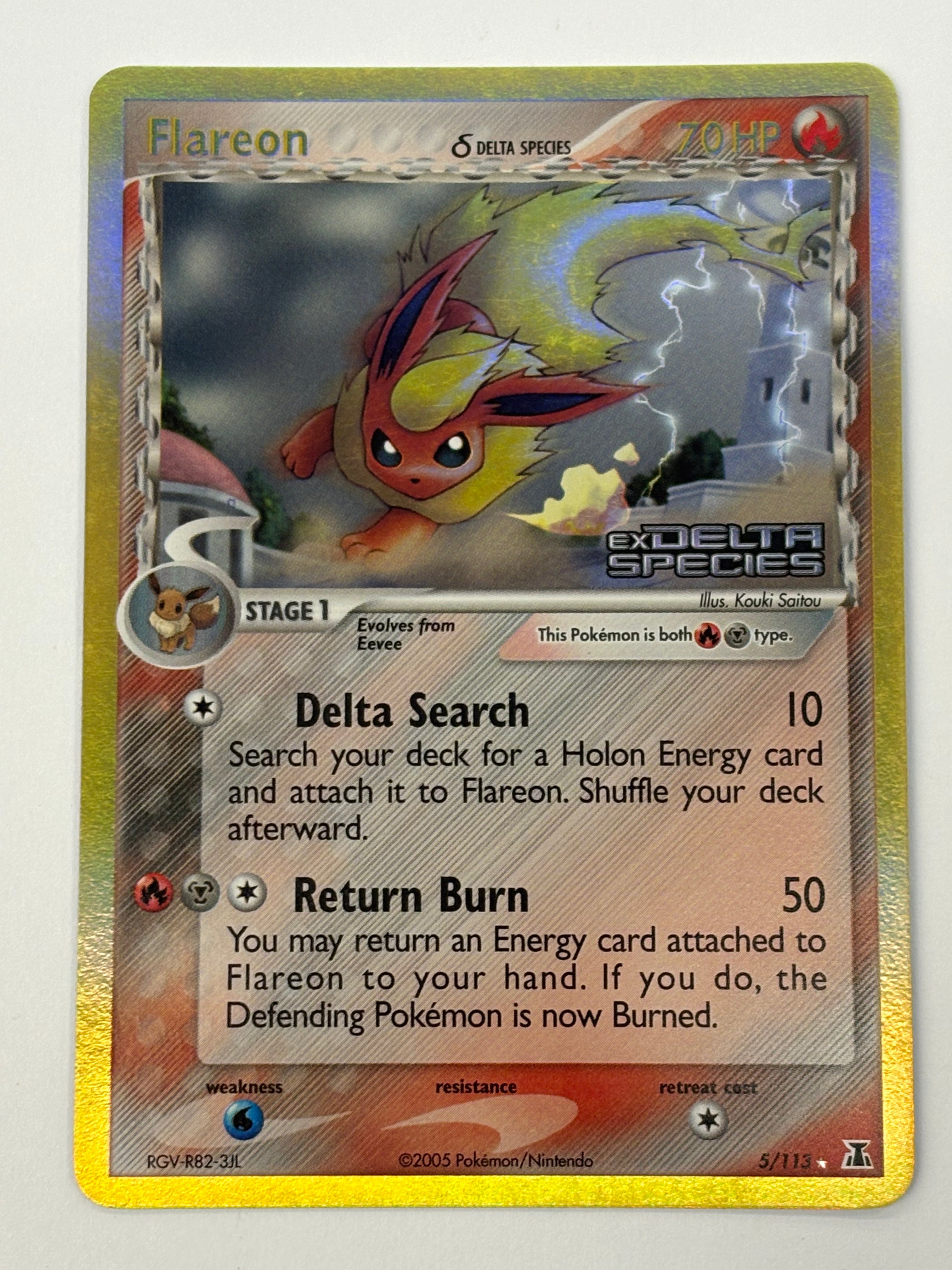 Pokémon TCG - EX Delta Species Flareon (EX Delta Species Stamp) 5/113 HP/MP