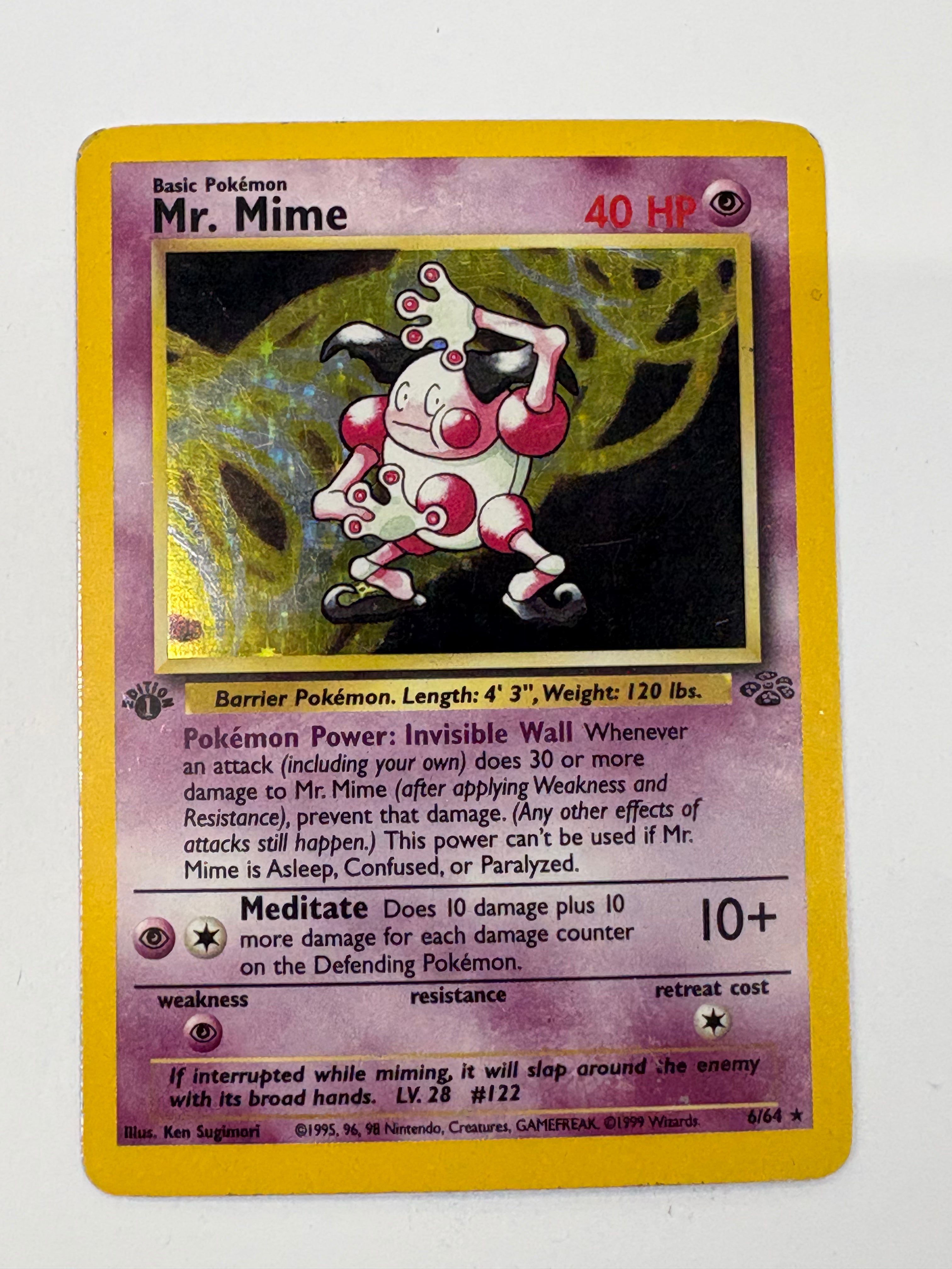 Pokémon TCG - Jungle 1st Edition Mr. Mime 6/64 Holo DMG