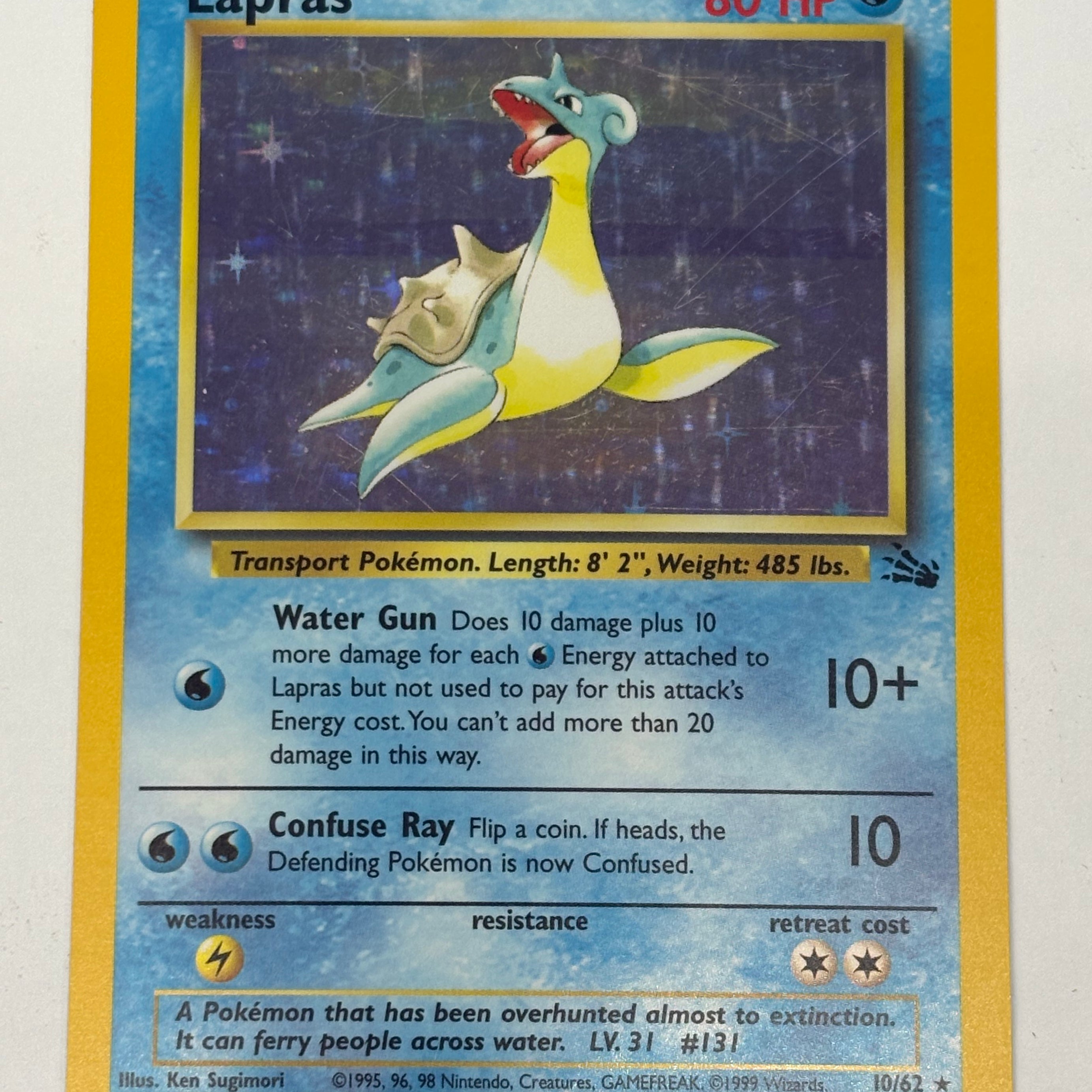 Pokémon TCG - Fossil Unlimited Lapras Holo 10/62 MP