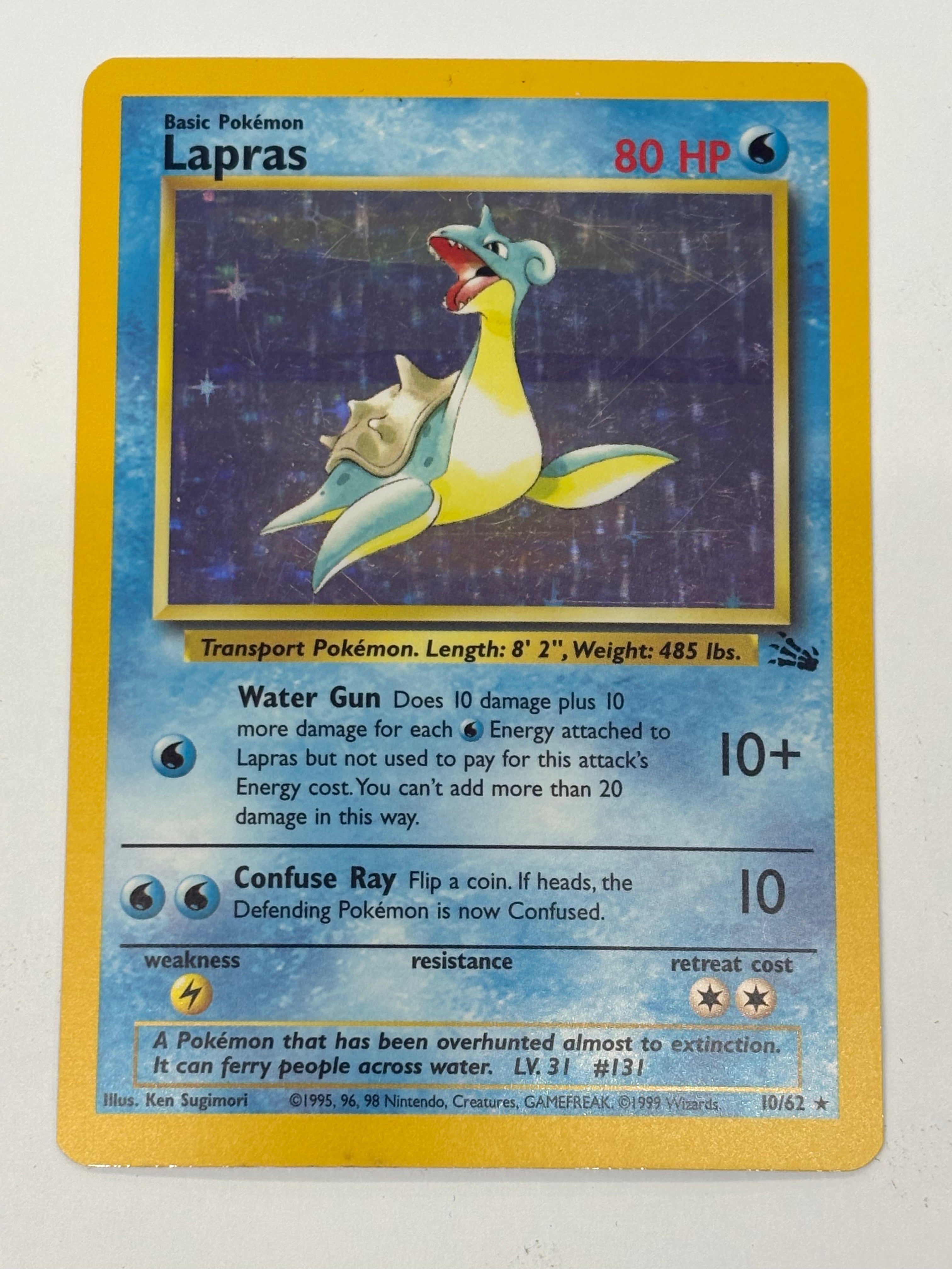 Pokémon TCG - Fossil Unlimited Lapras Holo 10/62 MP