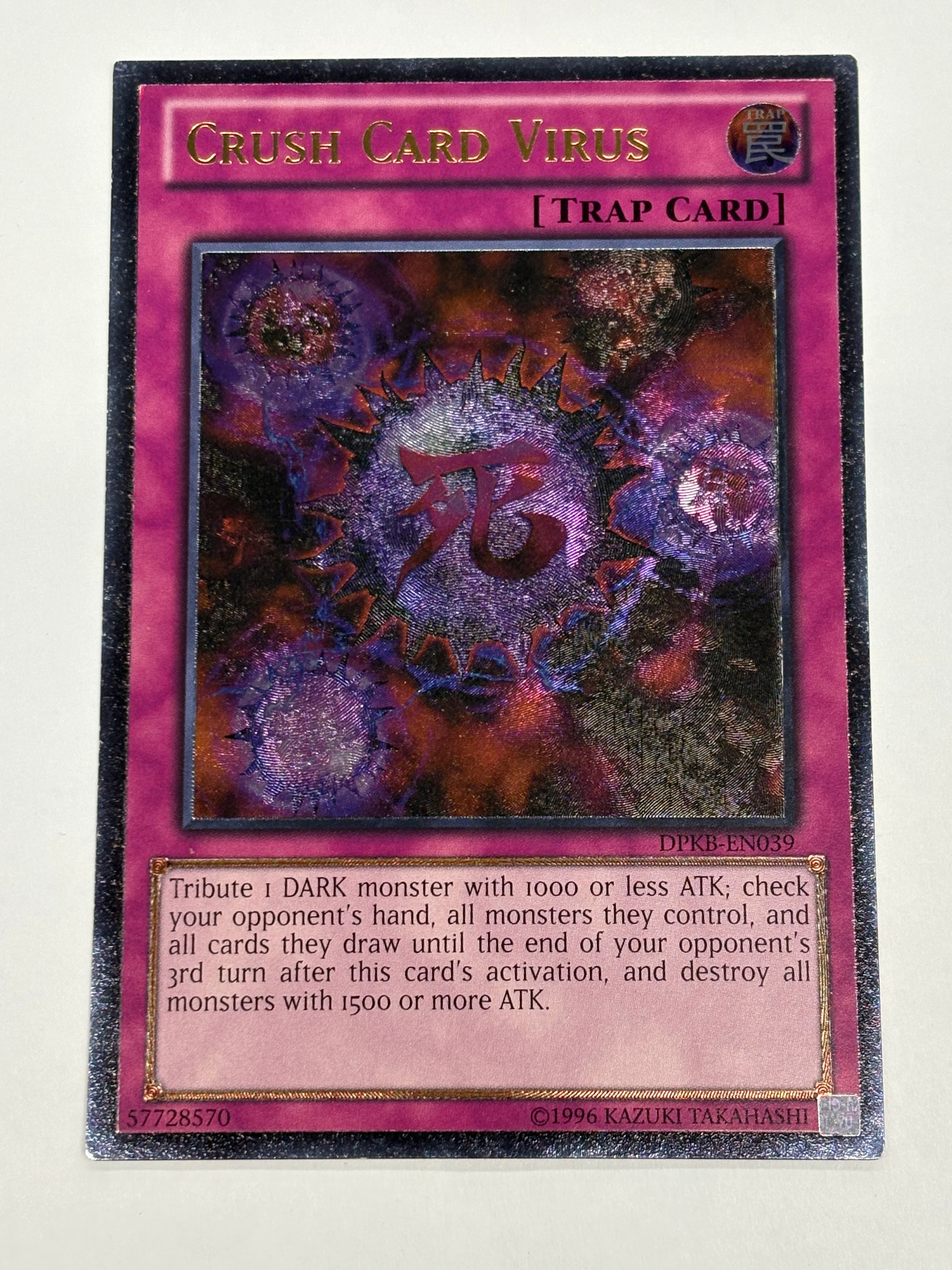 Yu-Gi-Oh! TCG - Duelist Pack: Kaiba Crush Card Virus DPKB-EN039 Ultimate Rare LP