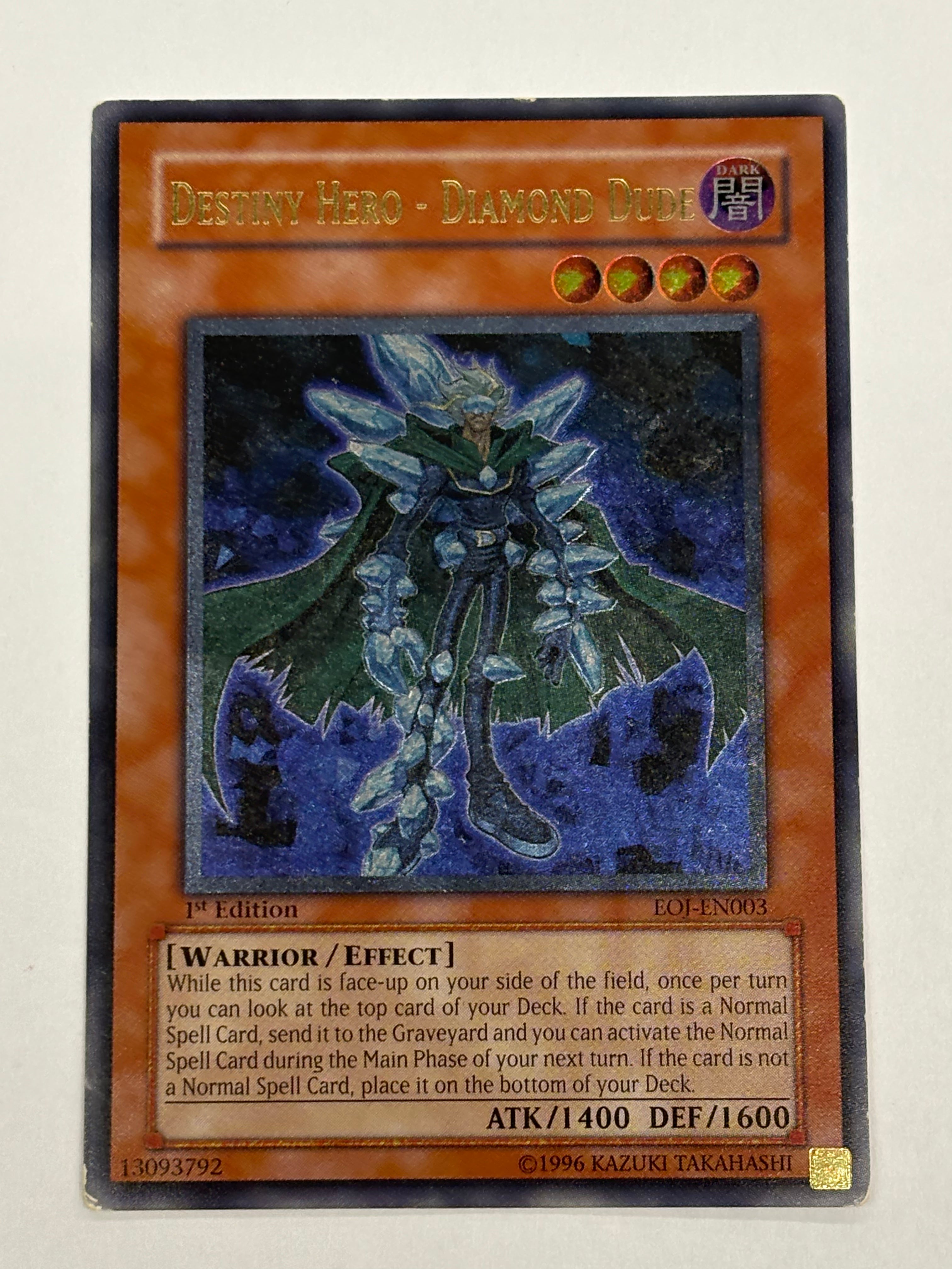 Yu-Gi-Oh! TCG - Enemy of Justice Destiny HERO - Diamond Dude EOJ-EN003 Ultimate Rare HP