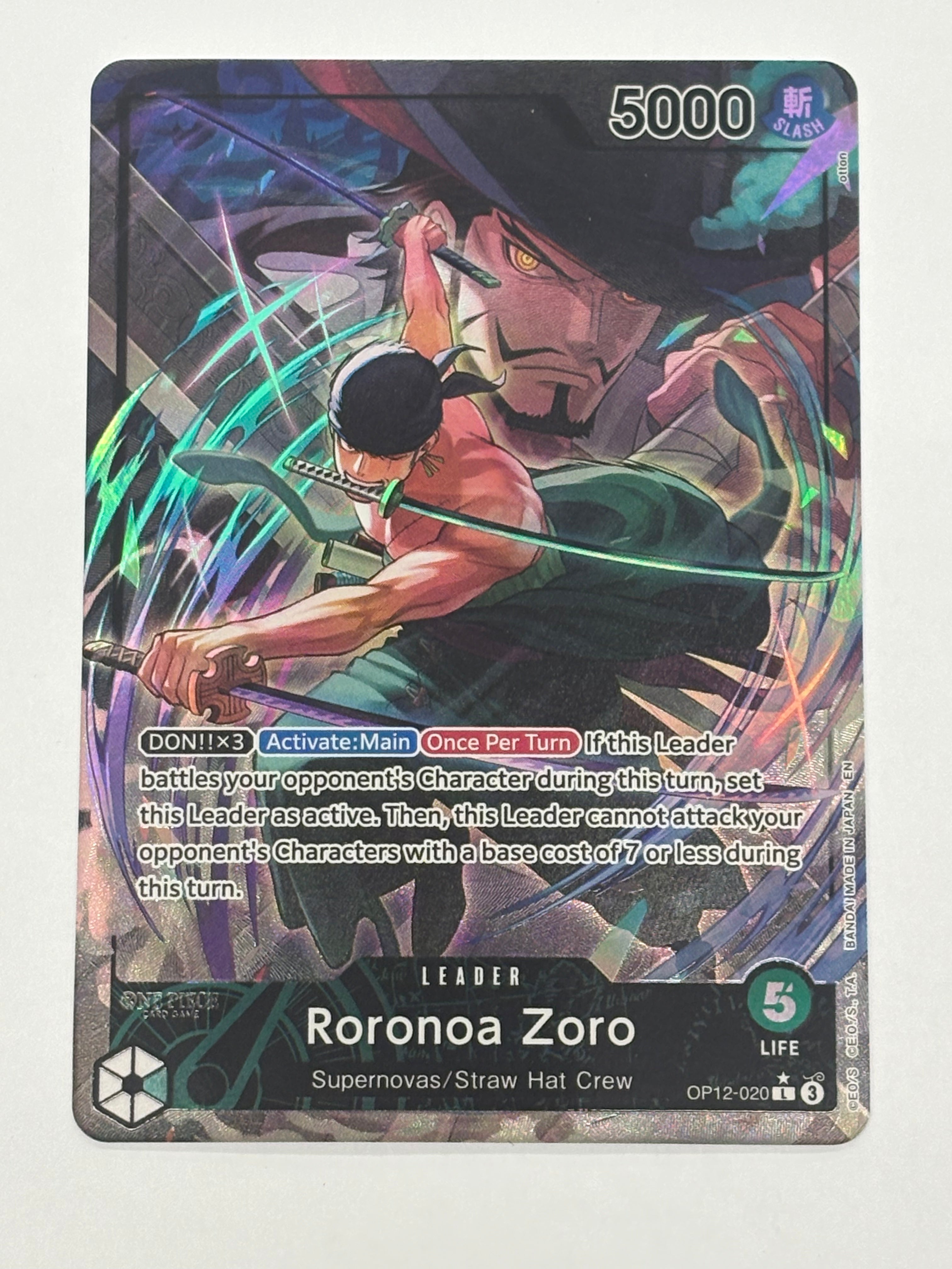 One Piece TCG - Legacy of the Master OP-12 Roronoa Zoro (Alternate Art) OP12-020 NM