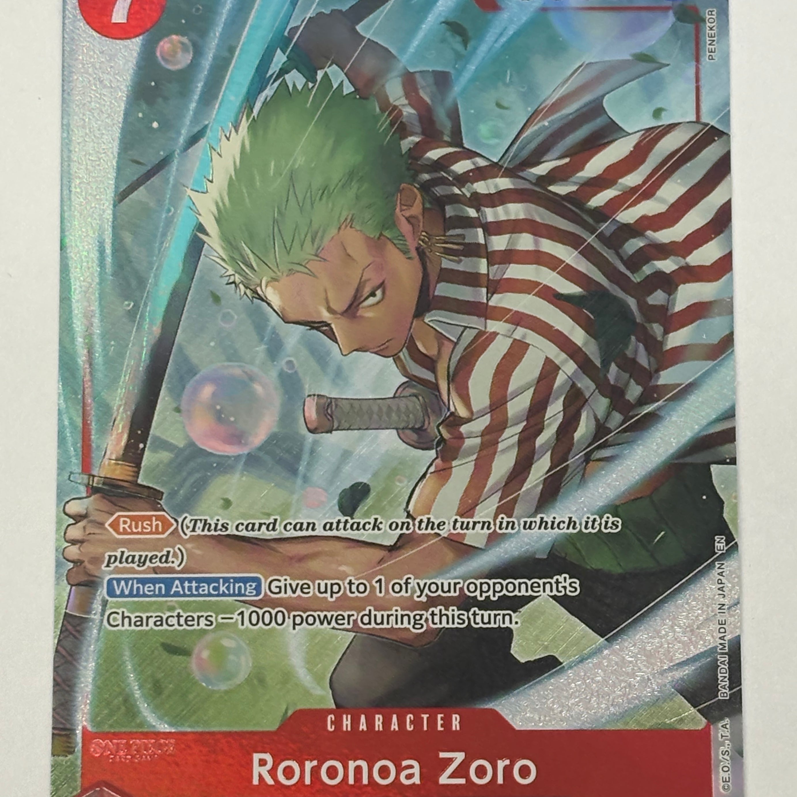 One Piece TCG - The Azure Sea’s Seven OP14-EB04 Roronoa Zoro (Alternate Art) OP14-015 NM