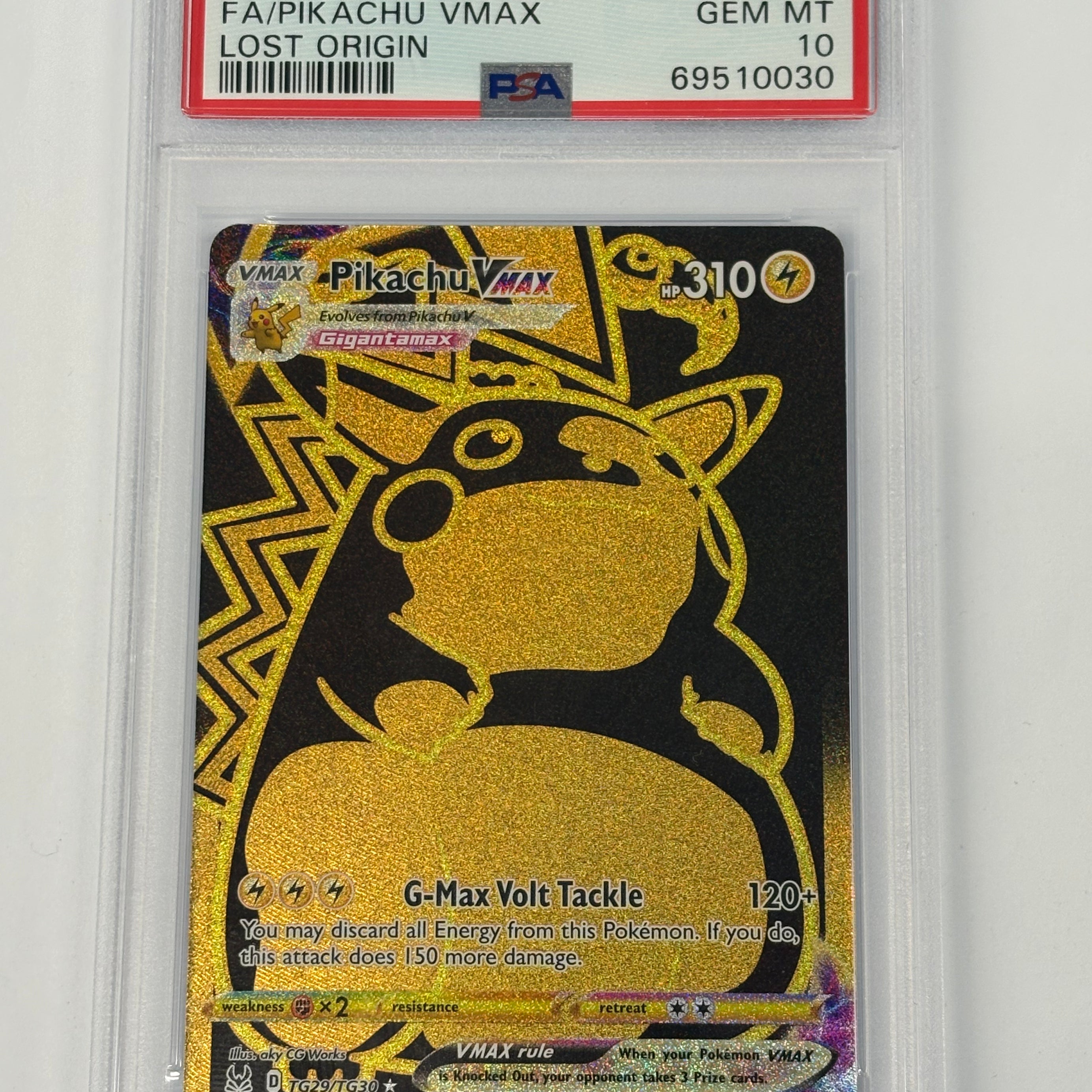 Pokémon TCG - PSA GEM MT 10 Lost Origin Pikachu VMAX TG29/TG30 Full Art