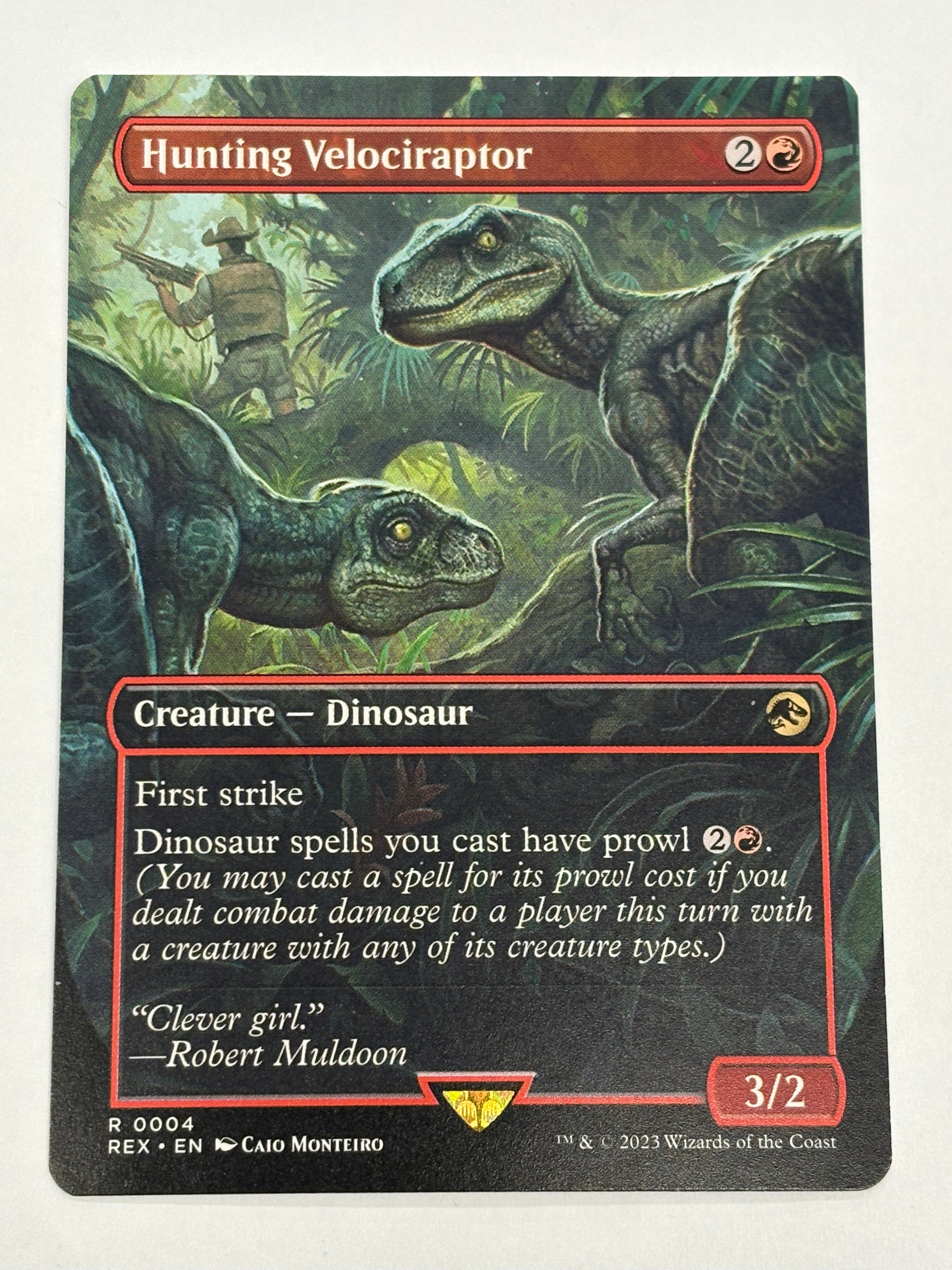 Magic The Gathering TCG - Universes Beyond: Jurassic World Collection Hunting Velociraptor (Borderless) 004 NM