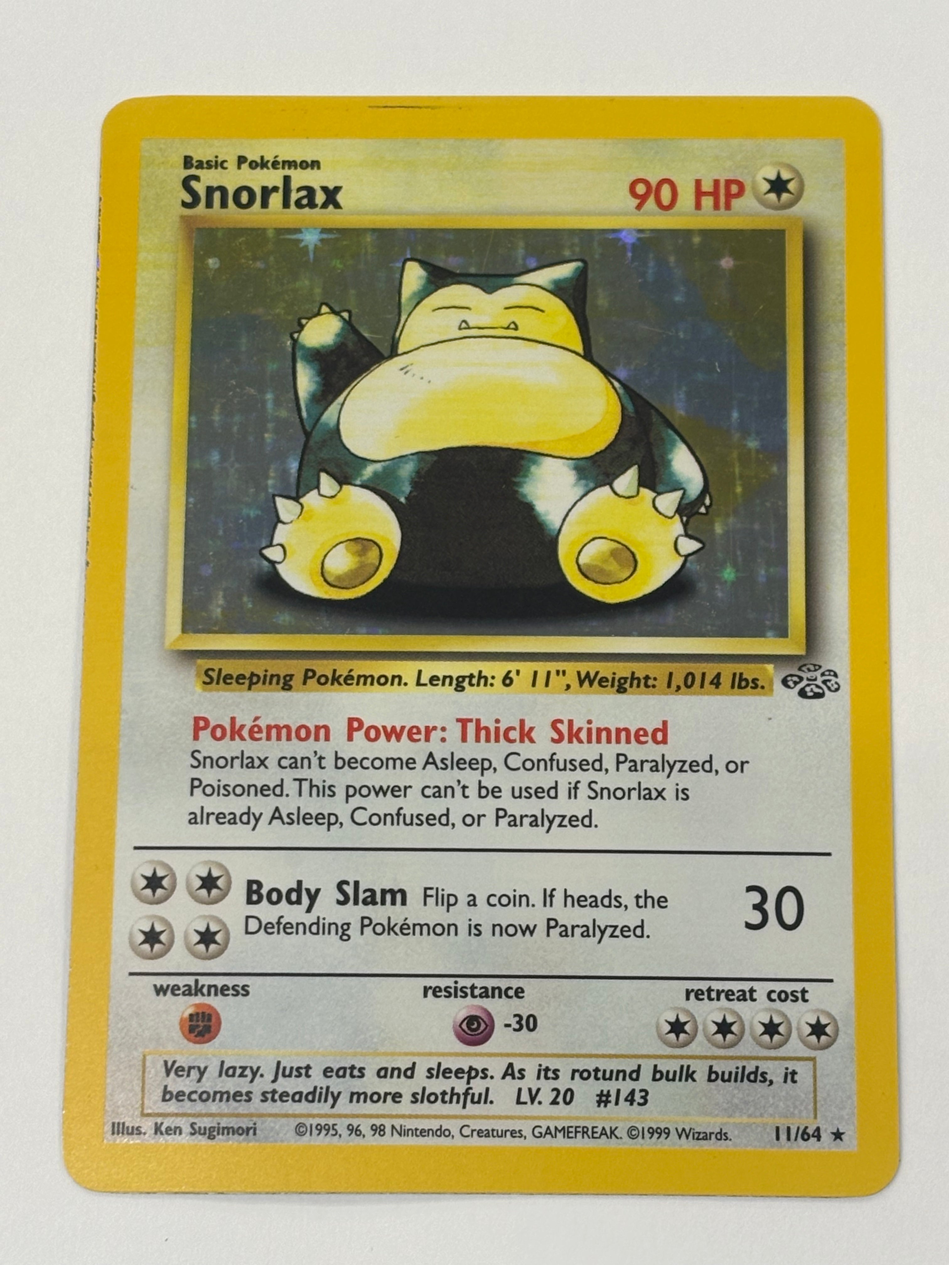 Pokémon TCG - Jungle Unlimited Snorlax Holo 11/64 DMG