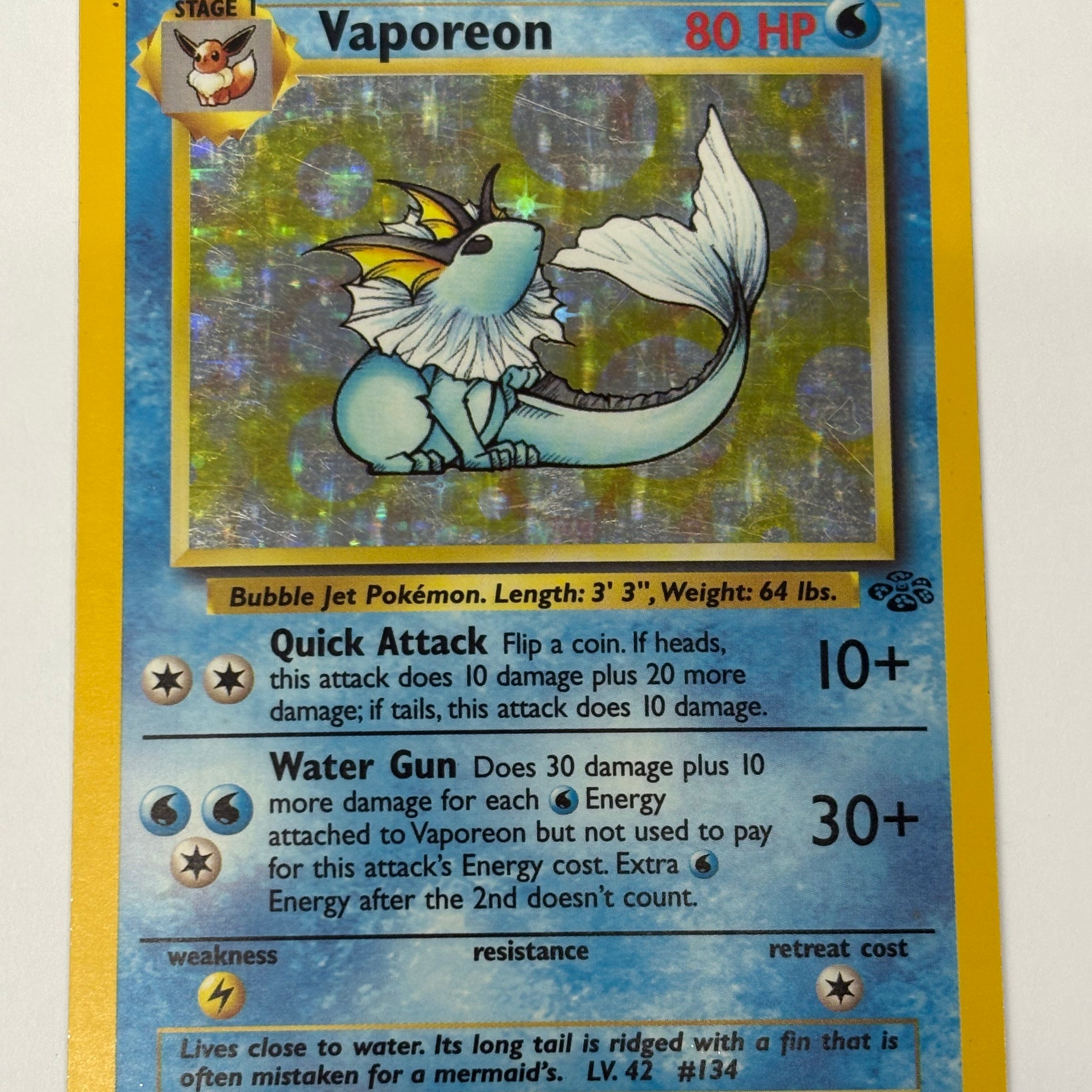Pokémon TCG - Jungle Unlimited Vaporeon Holo 12/64 HP