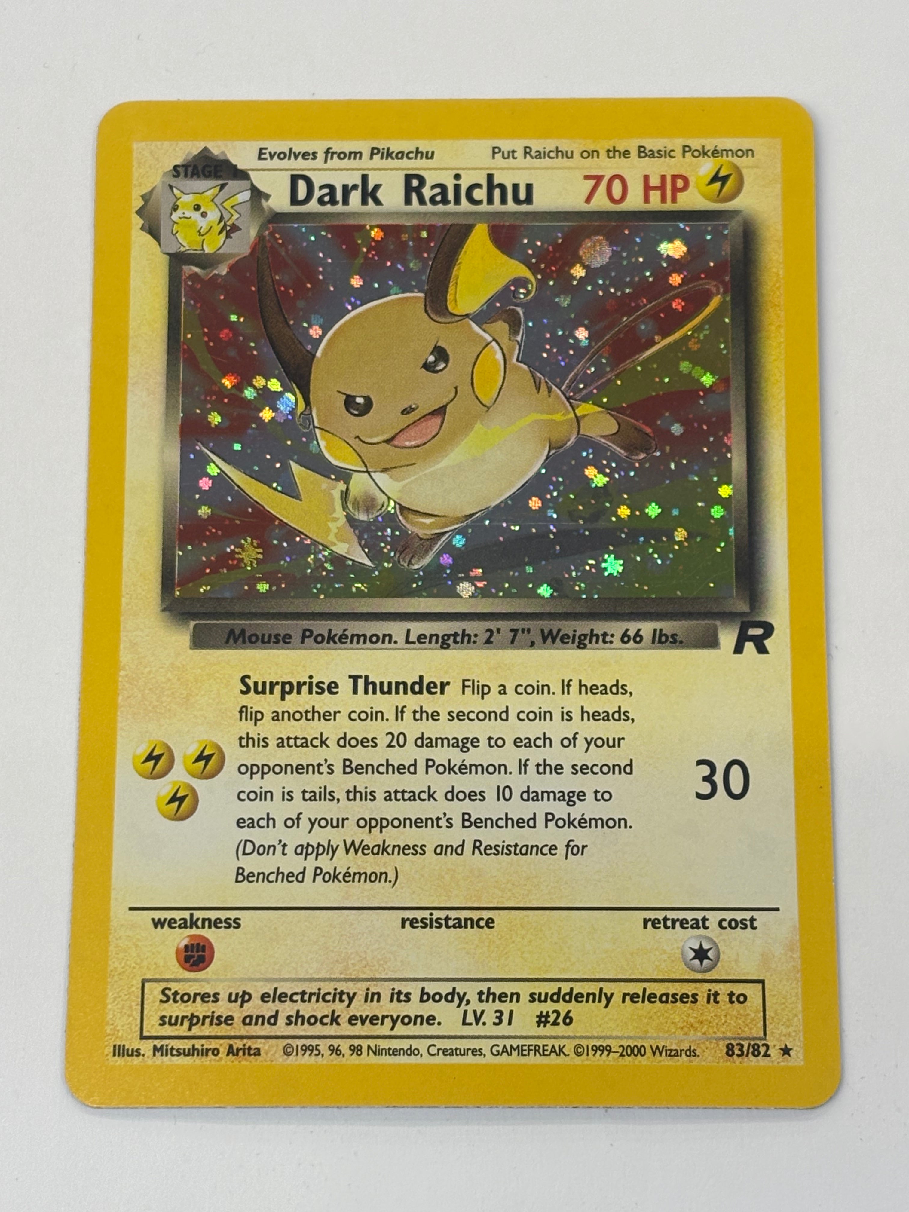 Pokémon TCG - Team Rocket Unlimited Dark Raichu Holo 83/82 NM