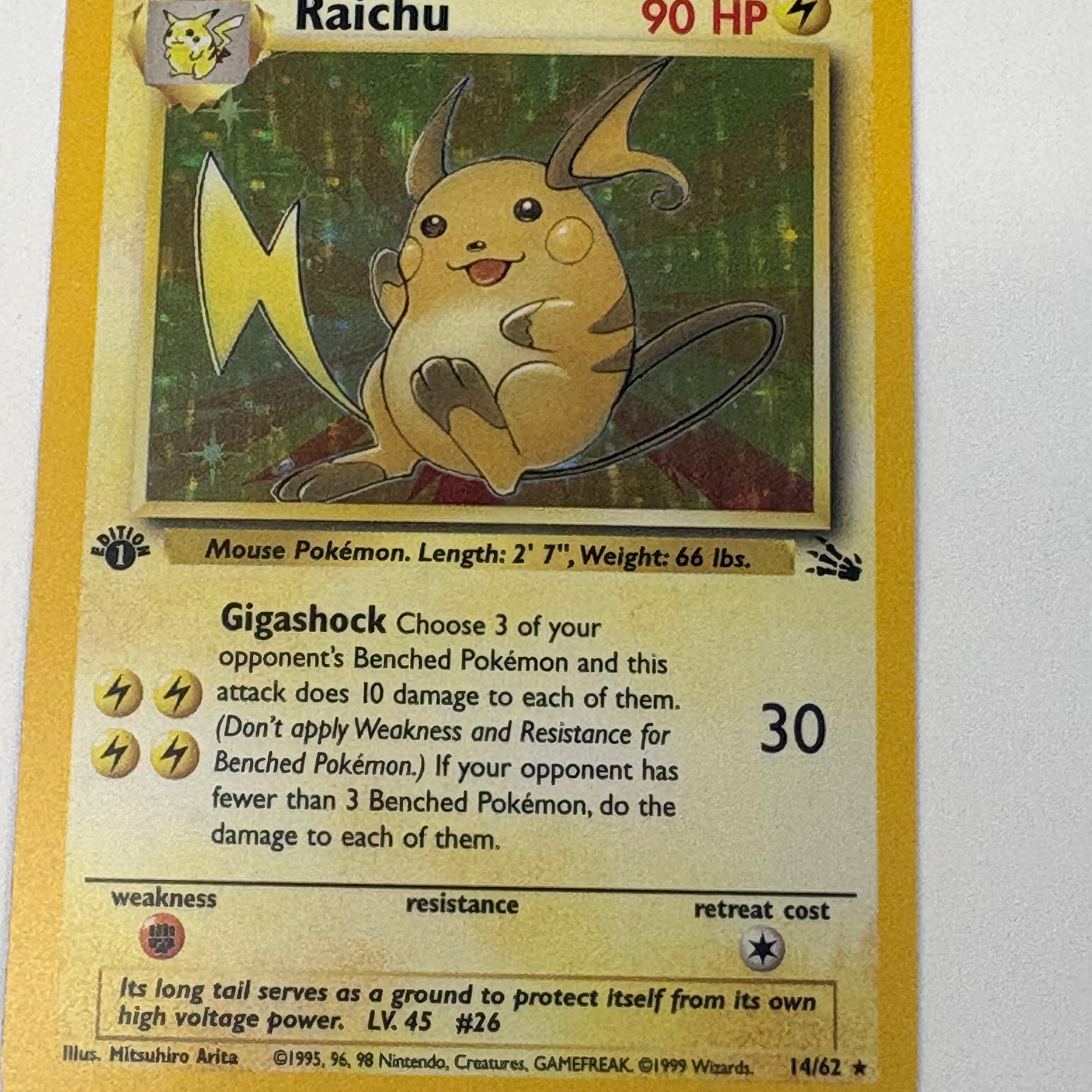 Pokémon TCG - Fossil 1st Edition Raichu 14/62 LP