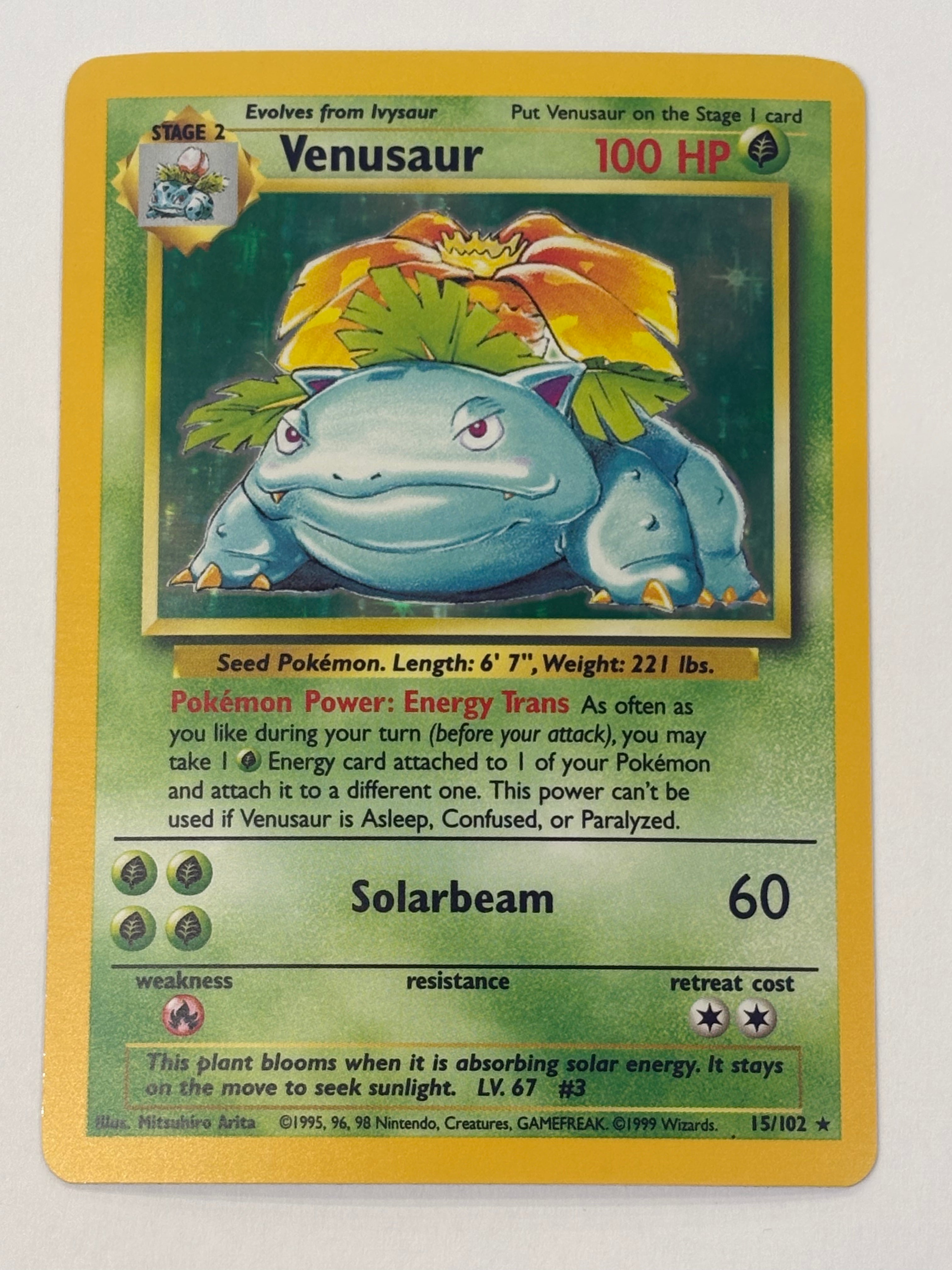Pokémon TCG - Base Set Unlimited Venusaur Holo 15/102 LP