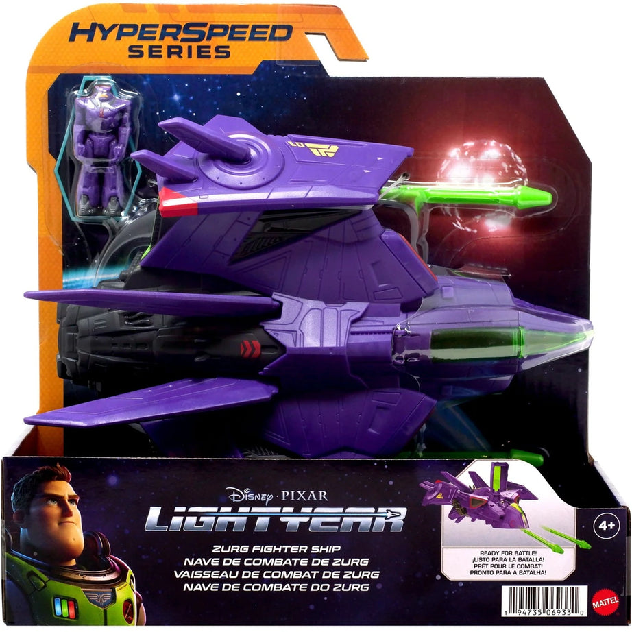 Mattel Disney Pixar Hyperspeed Series Lightyear Zurg Fighter Ship Playset
