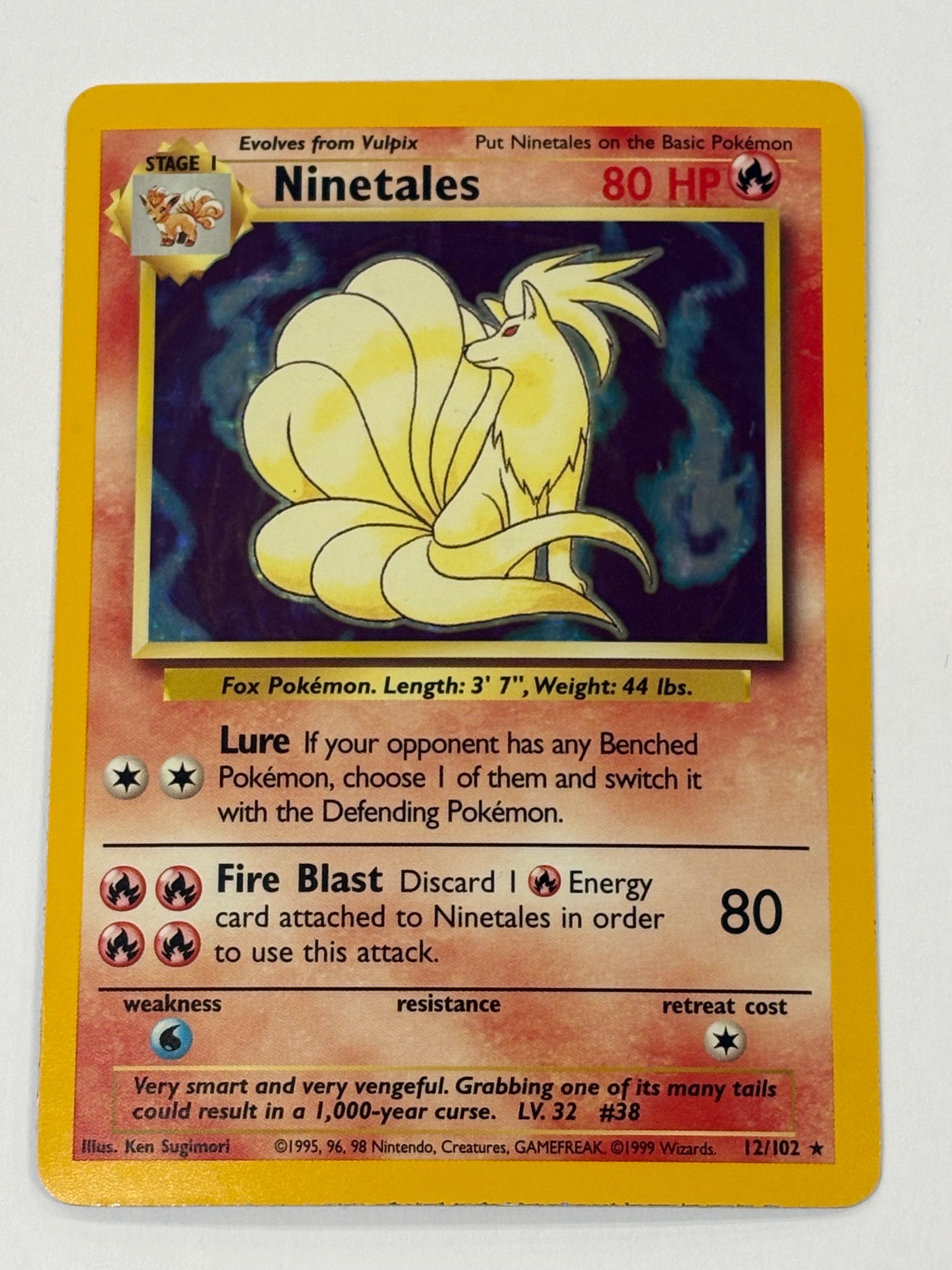 Pokémon TCG - Base Set Unlimited Ninetales Holo 12/102 NM