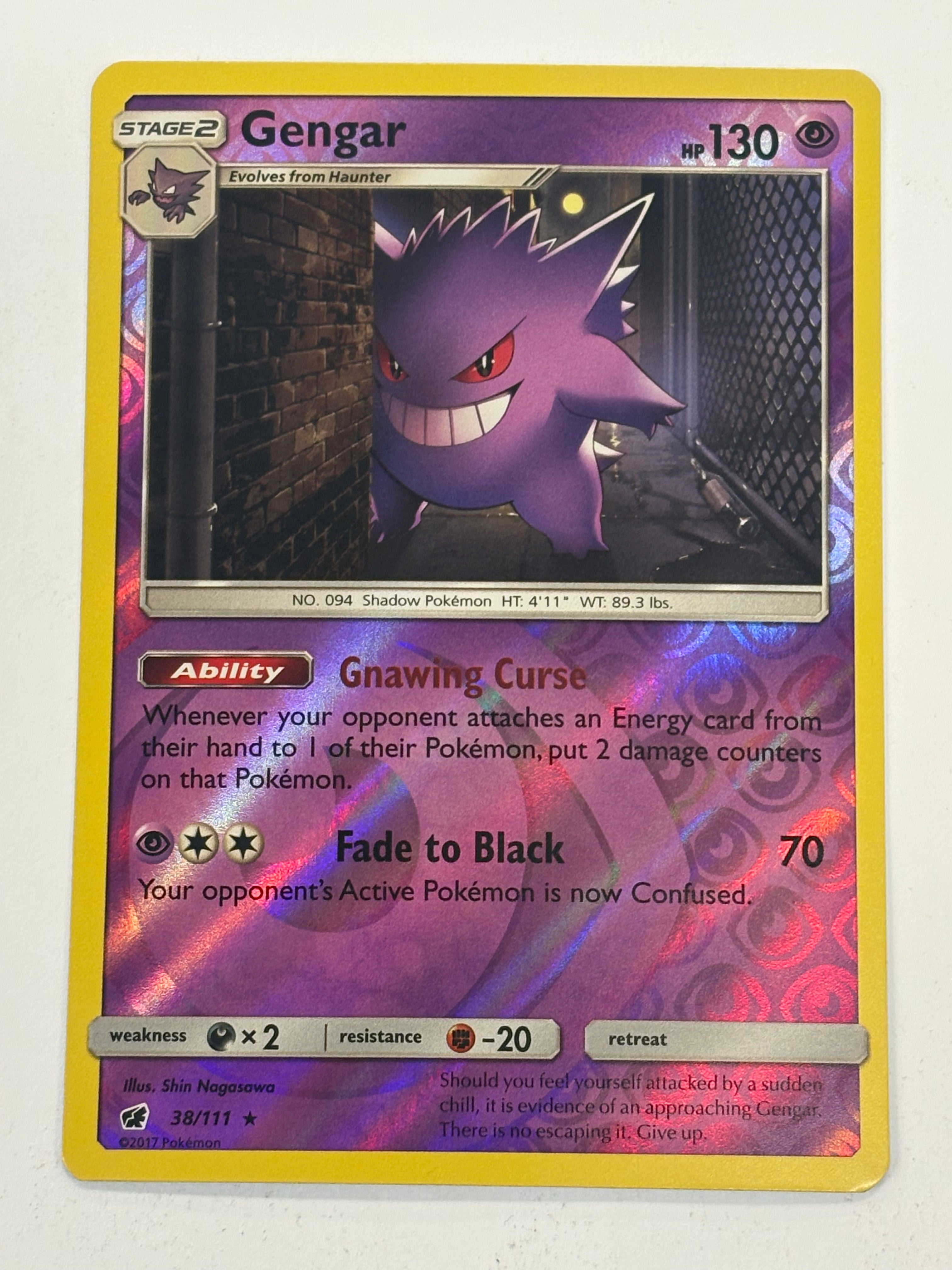 Pokémon TCG - Crimson Invasion Gengar (Reverse Holofoil) 38/111 NM