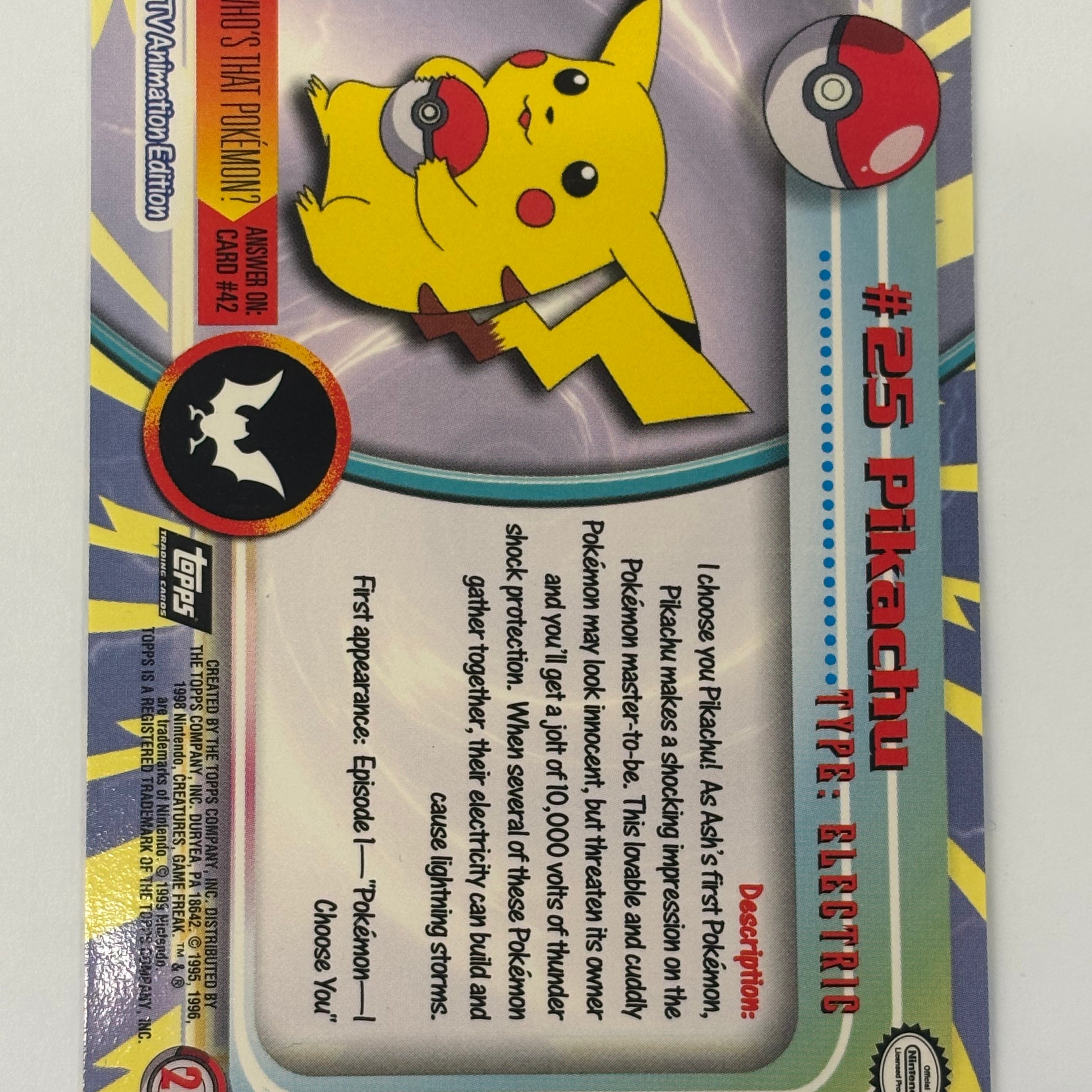 Pokémon TCG - TOPPS Pikachu 25 NM