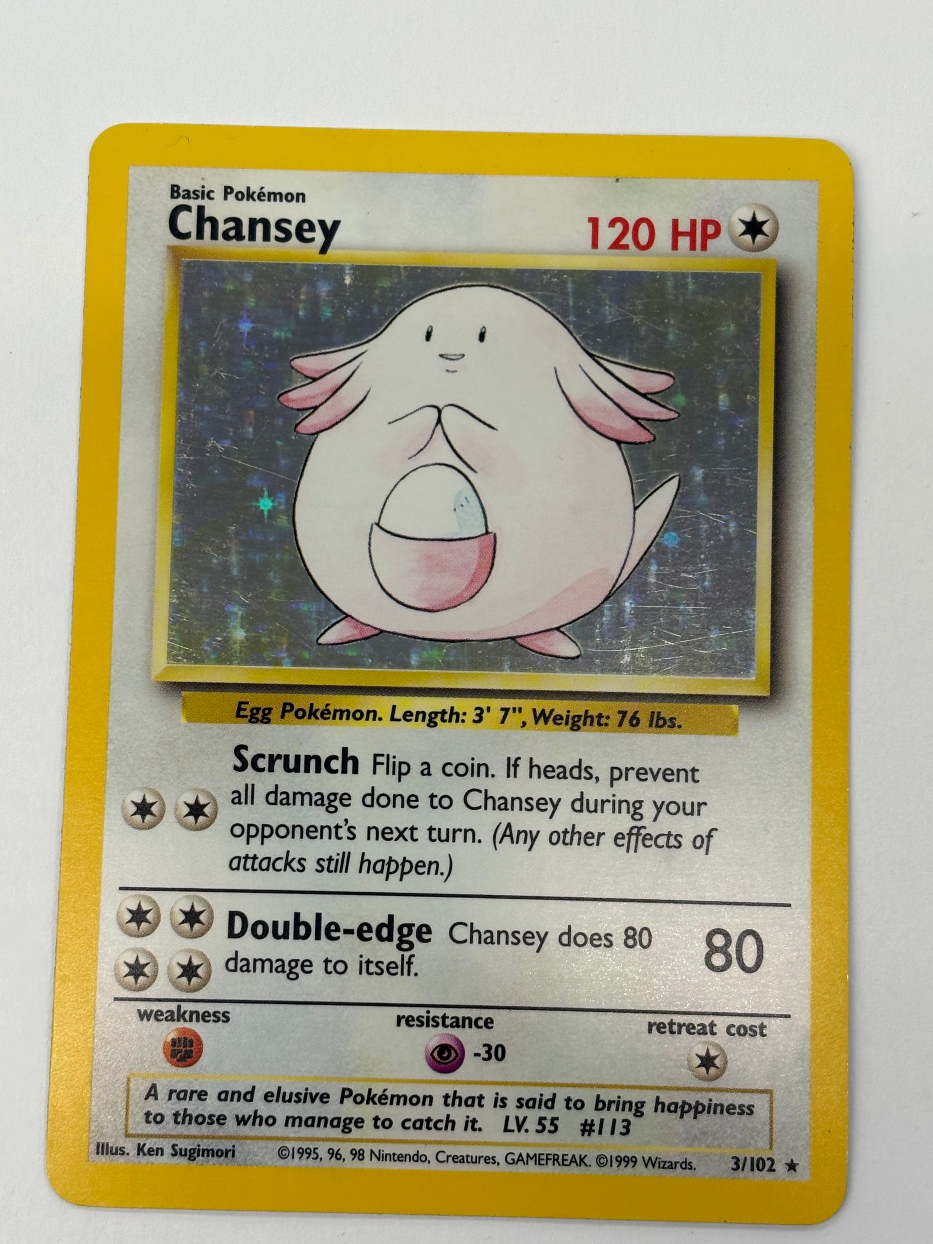 Pokémon TCG - Base Set Unlimited Chansey Holo 3/102 LP