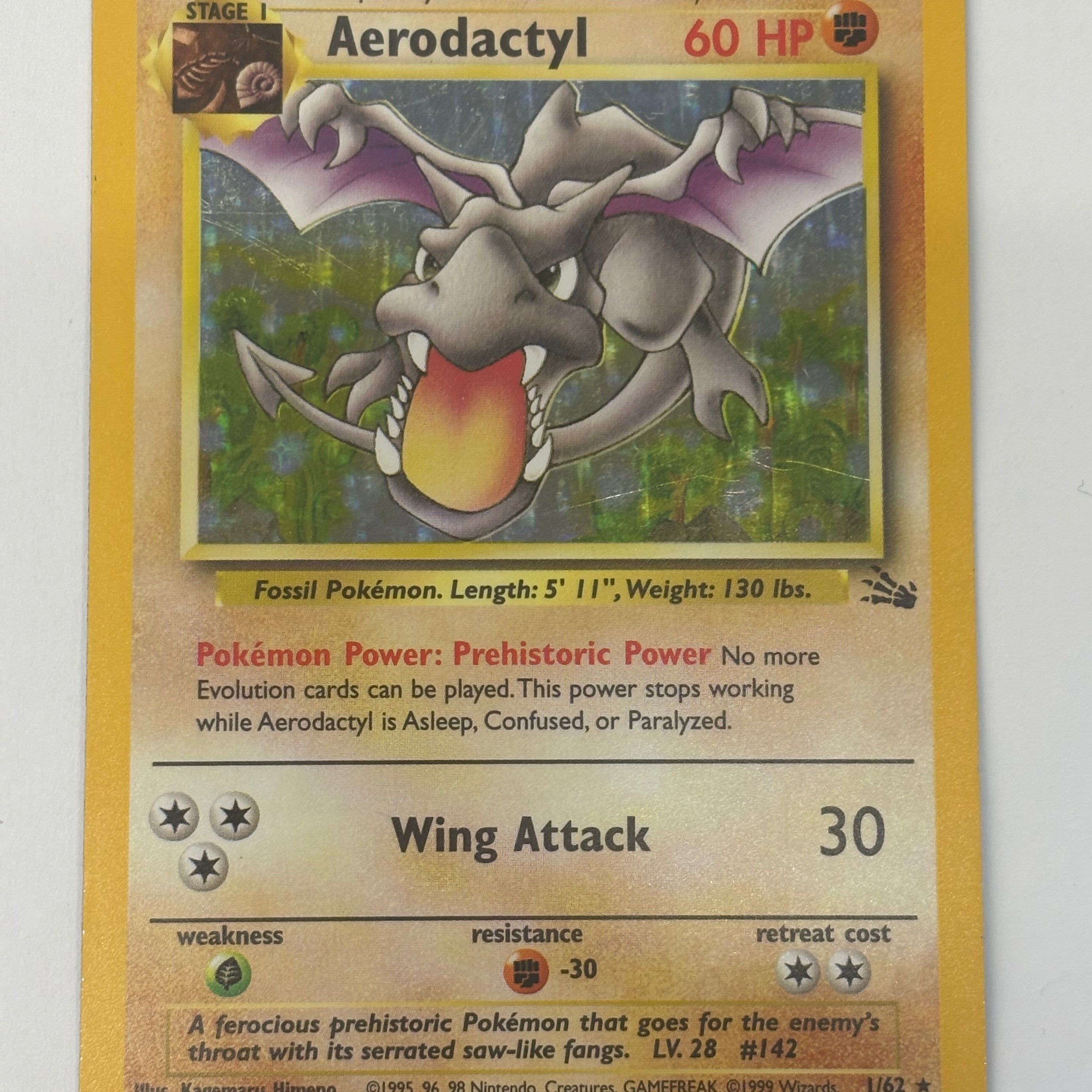 Pokémon TCG - Fossil Unlimited Aerodactyl Holo 1/62 LP