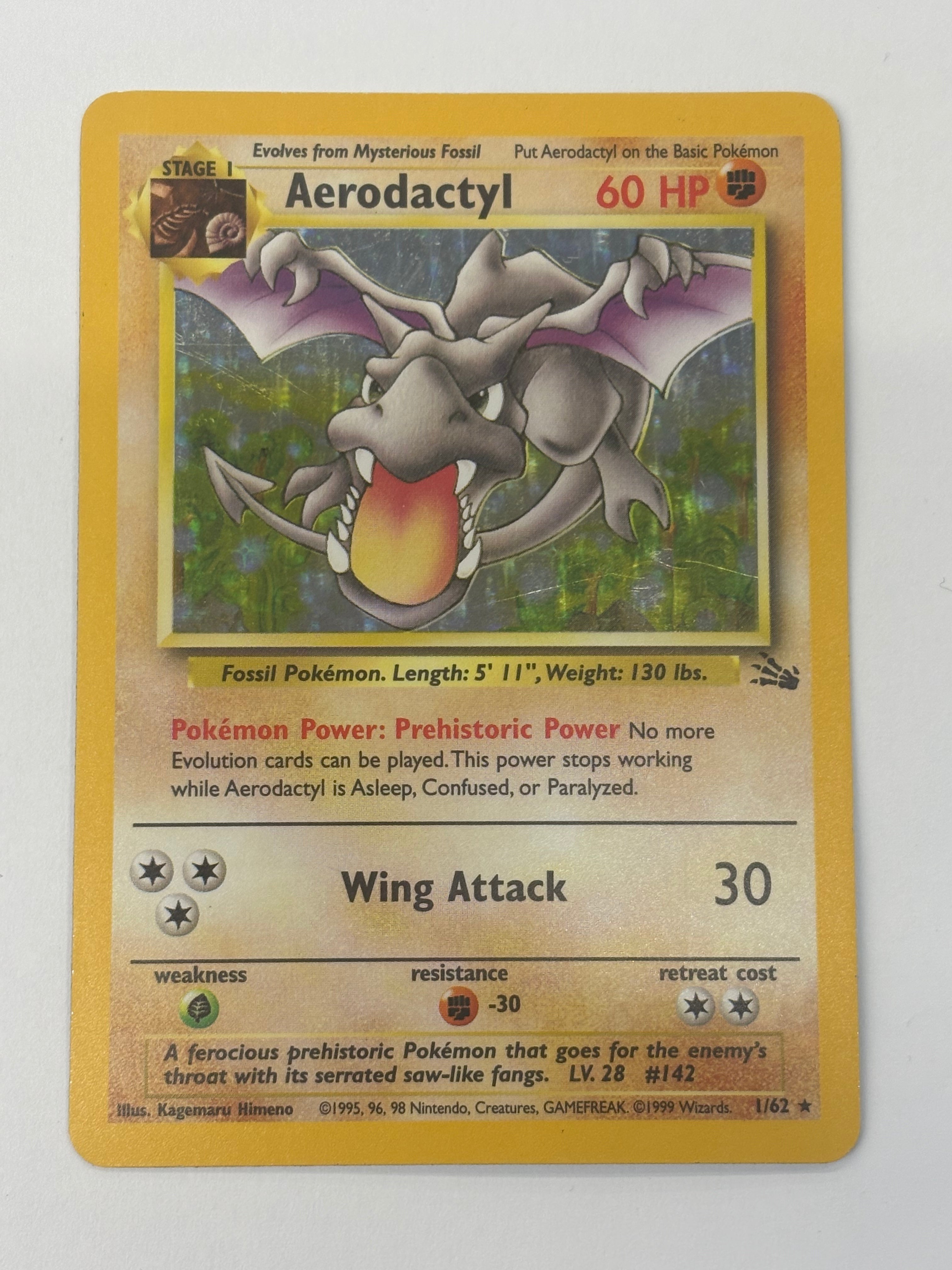 Pokémon TCG - Fossil Unlimited Aerodactyl Holo 1/62 LP