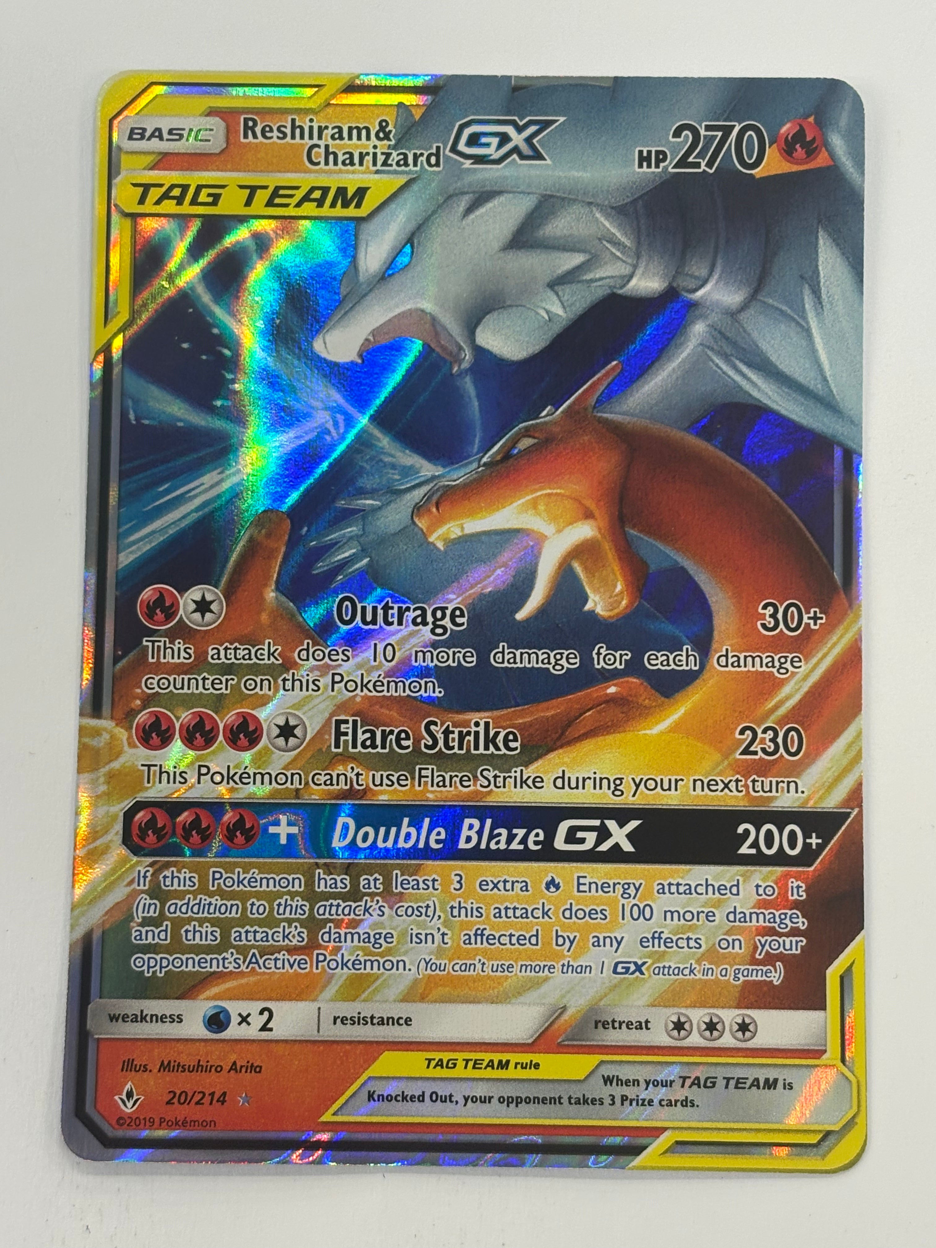 Pokémon TCG - Unbroken Bonds Reshiram & Charizard GX Tag Team 20/214 NM