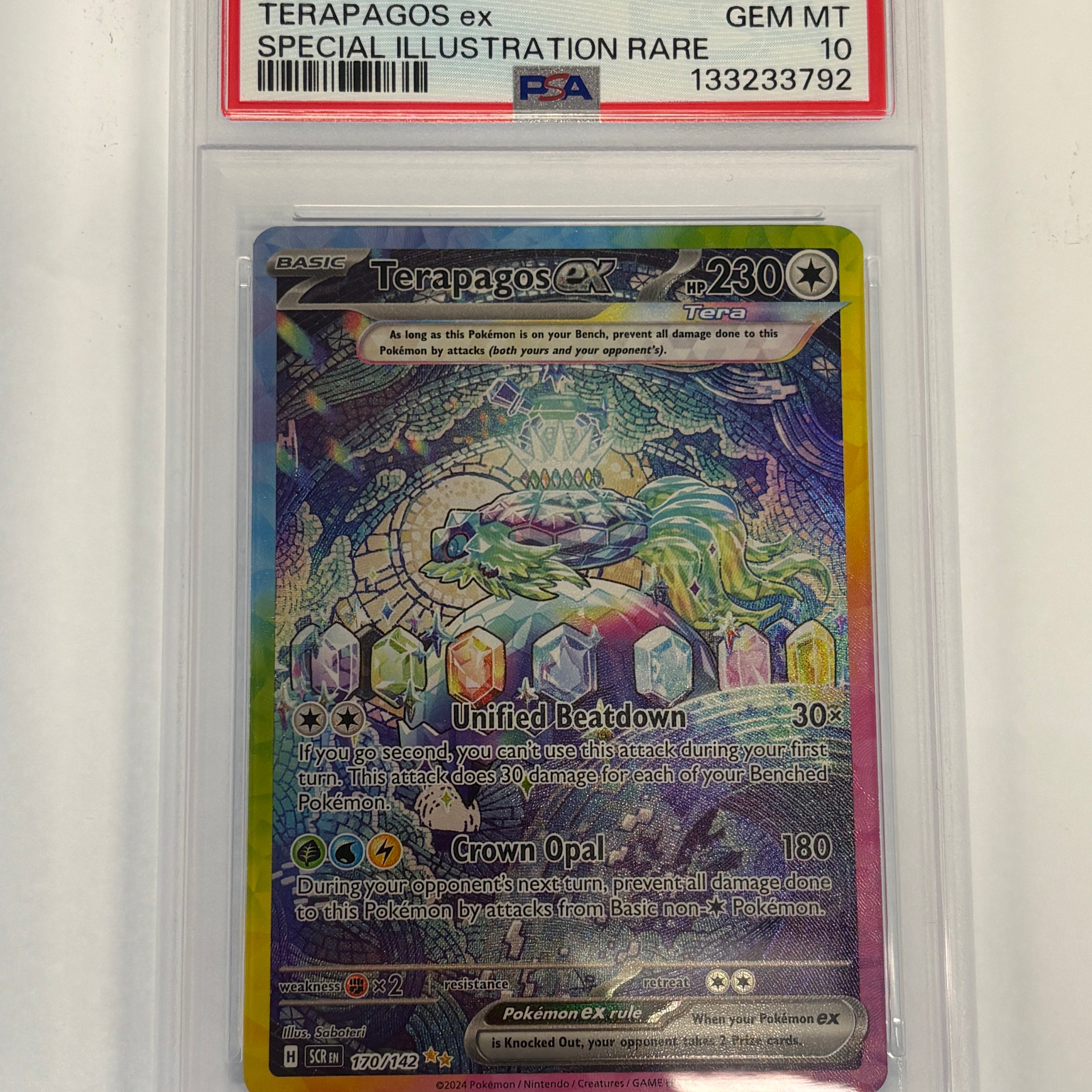 Pokémon TCG - PSA GEM-MT 10 Stellar Crown Terapagos ex 170/152 Special Illustration Rare