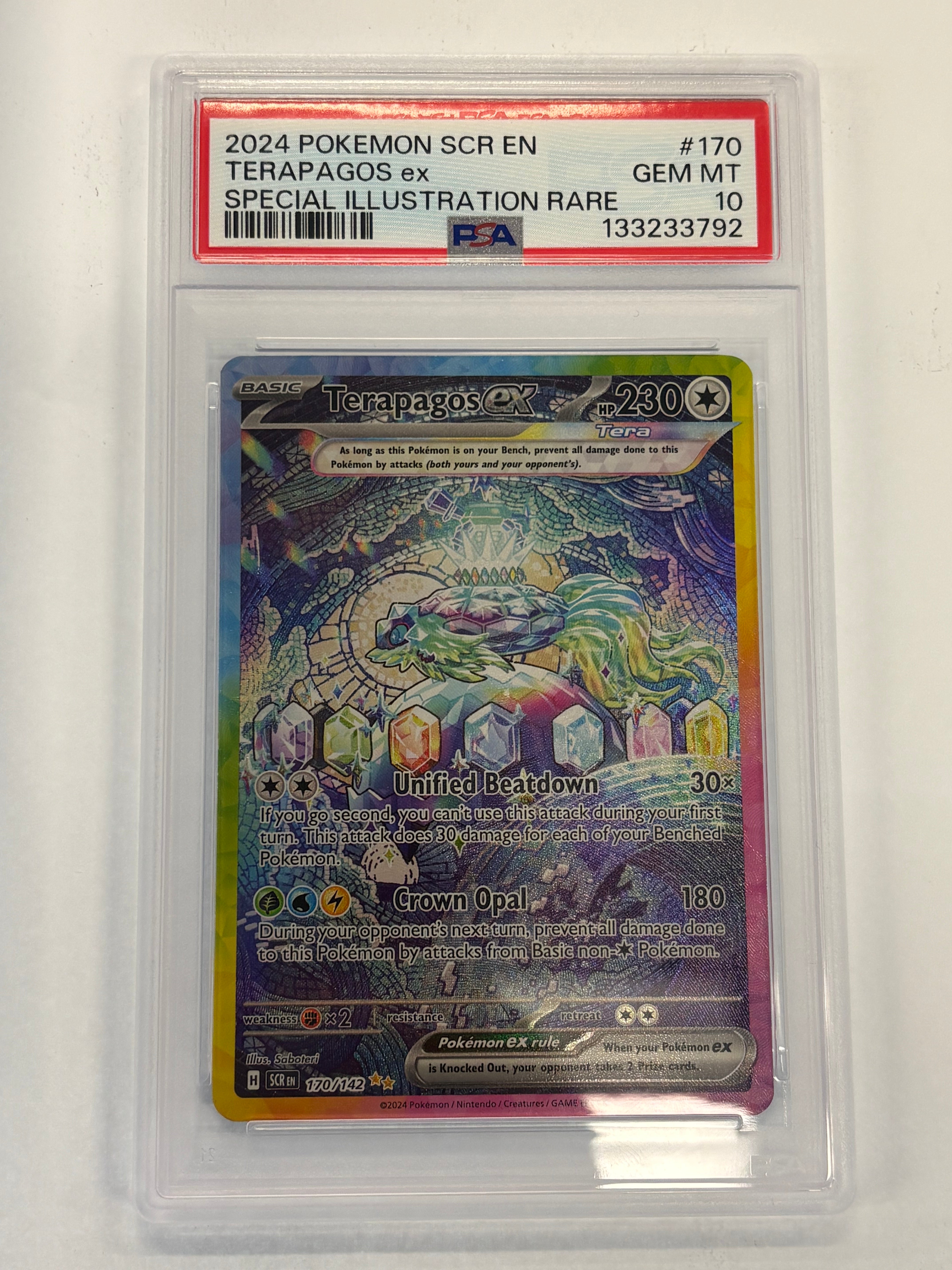 Pokémon TCG - PSA GEM-MT 10 Stellar Crown Terapagos ex 170/152 Special Illustration Rare