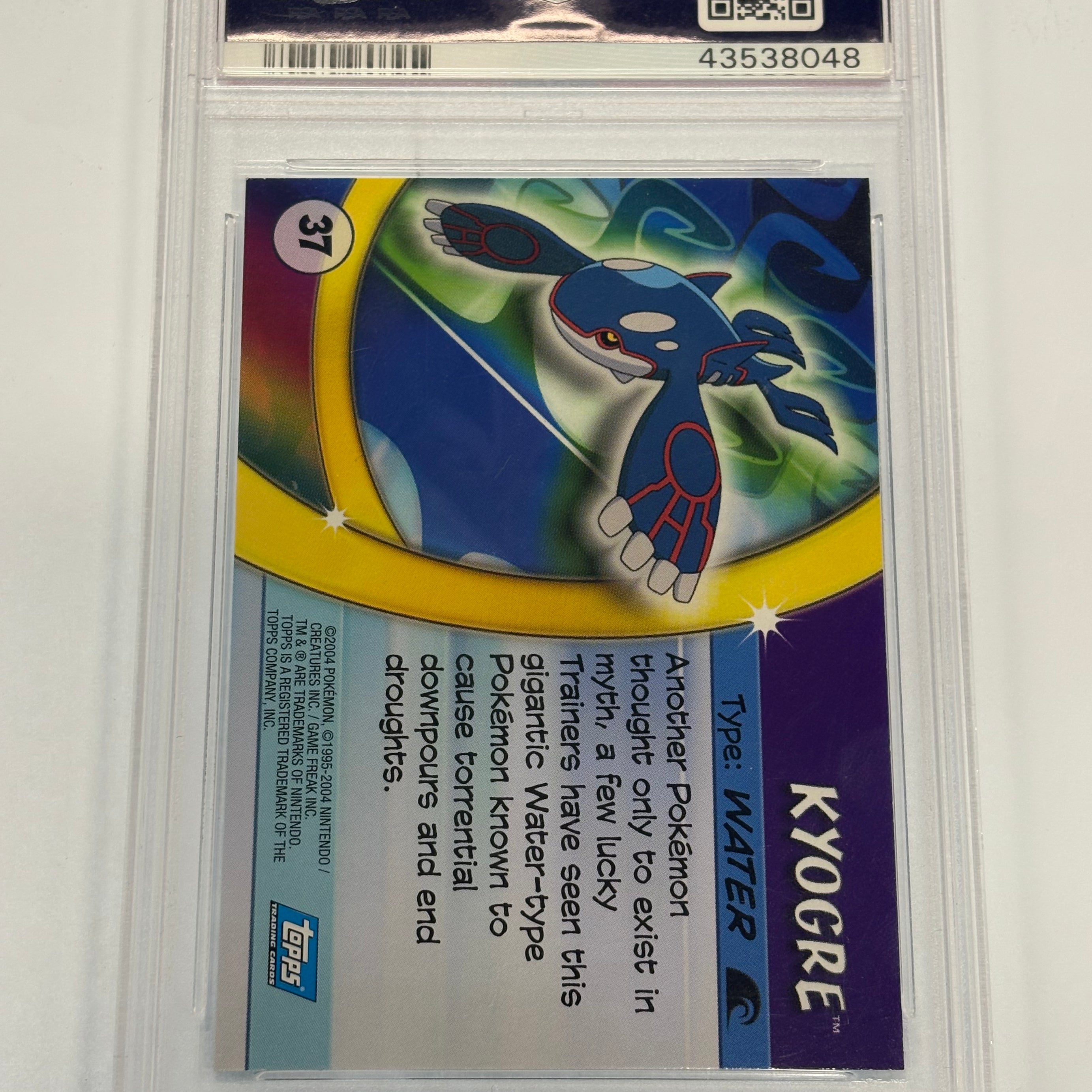 Pokémon TCG - PSA GEM-MT 10 2004 Topps Pokemon Advanced Challenge Kyogre #37