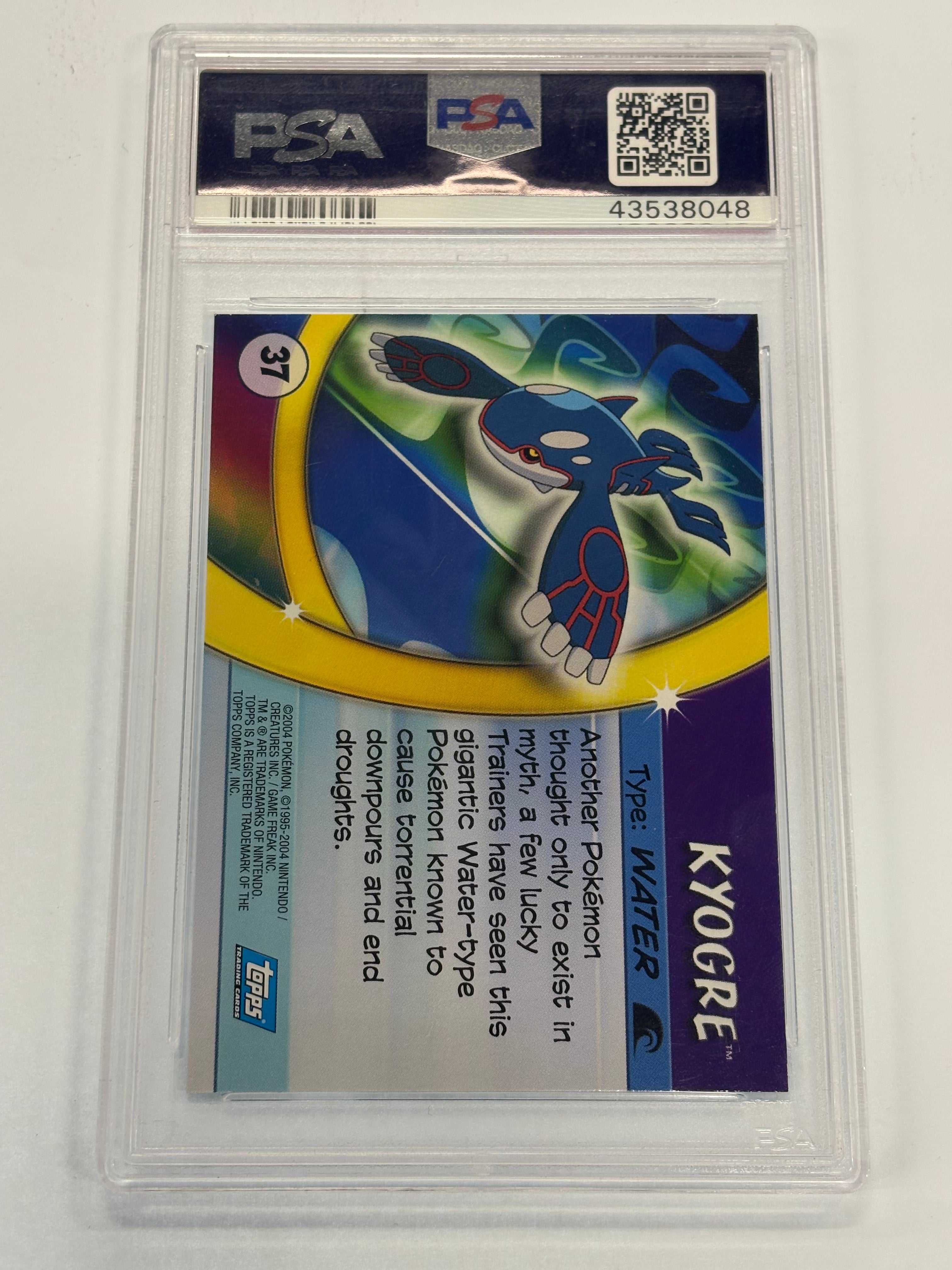 Pokémon TCG - PSA GEM-MT 10 2004 Topps Pokemon Advanced Challenge Kyogre #37